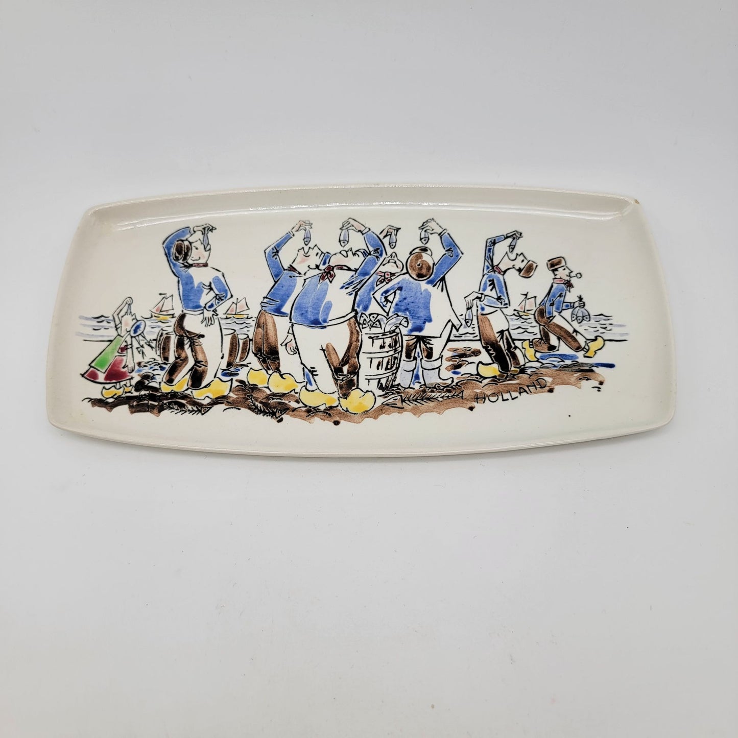 Vintage 1950s Koninklijk Goedewaagen Gouda Holland Fish Serving Plate