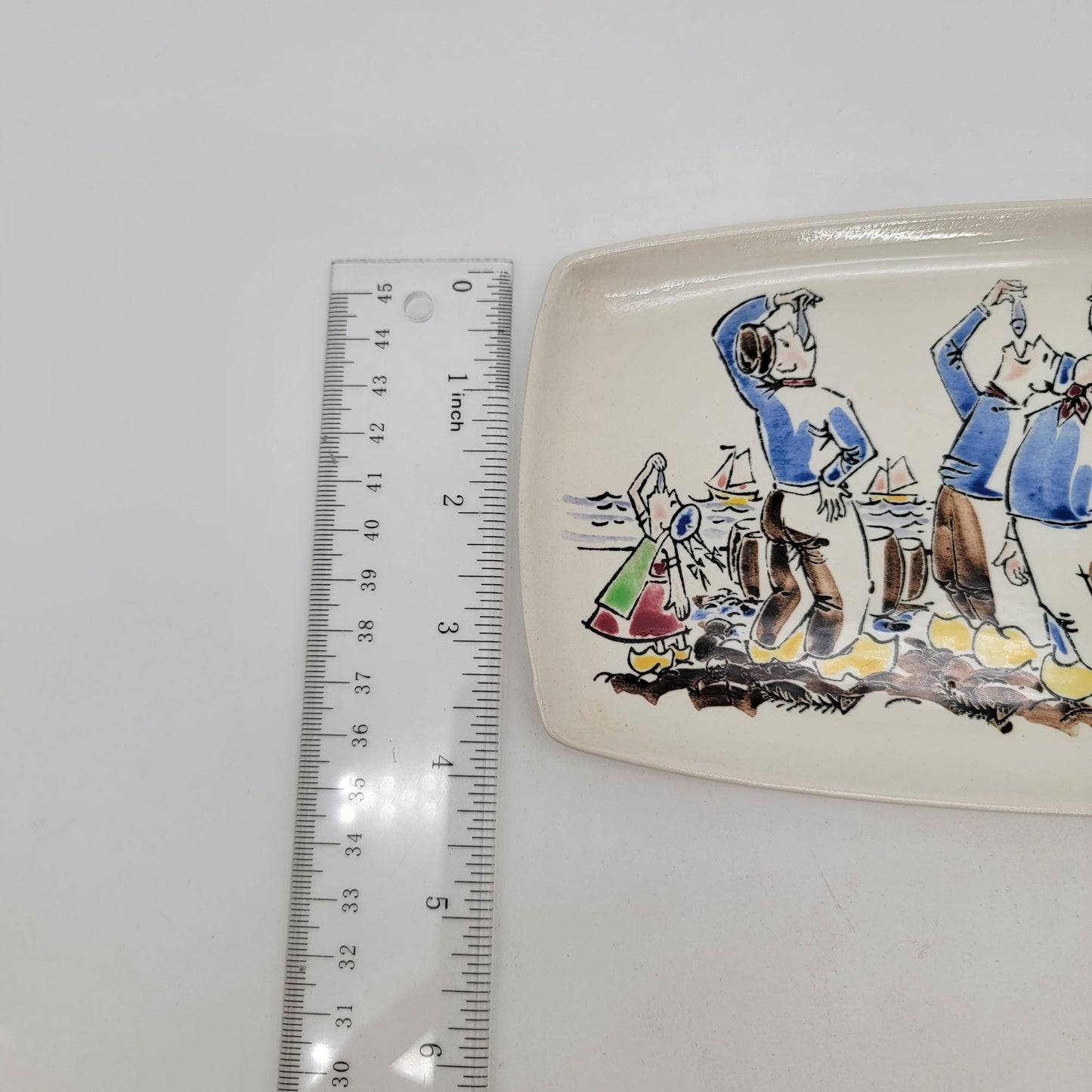 Vintage 1950s Koninklijk Goedewaagen Gouda Holland Fish Serving Plate