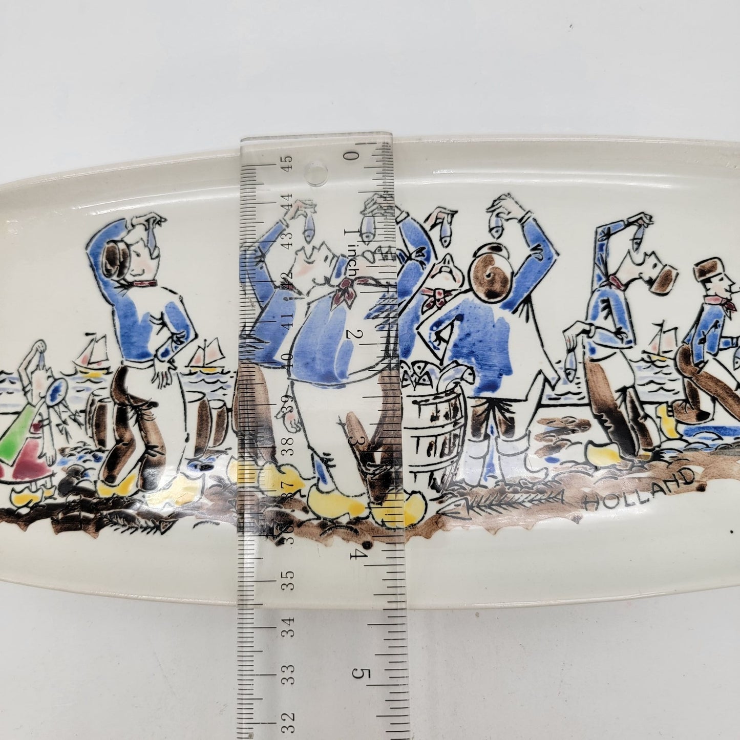 Vintage 1950s Koninklijk Goedewaagen Gouda Holland Fish Serving Plate