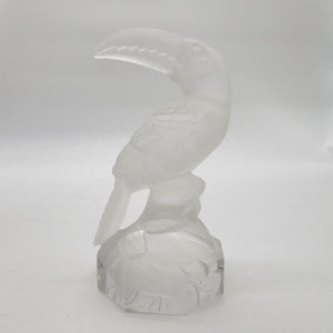 Vintage Goebel Frosted Lead Crystal Toucan Bird Glass Figurine