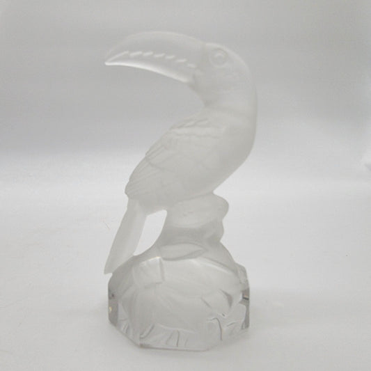 Vintage Goebel Frosted Lead Crystal Toucan Bird Glass Figurine