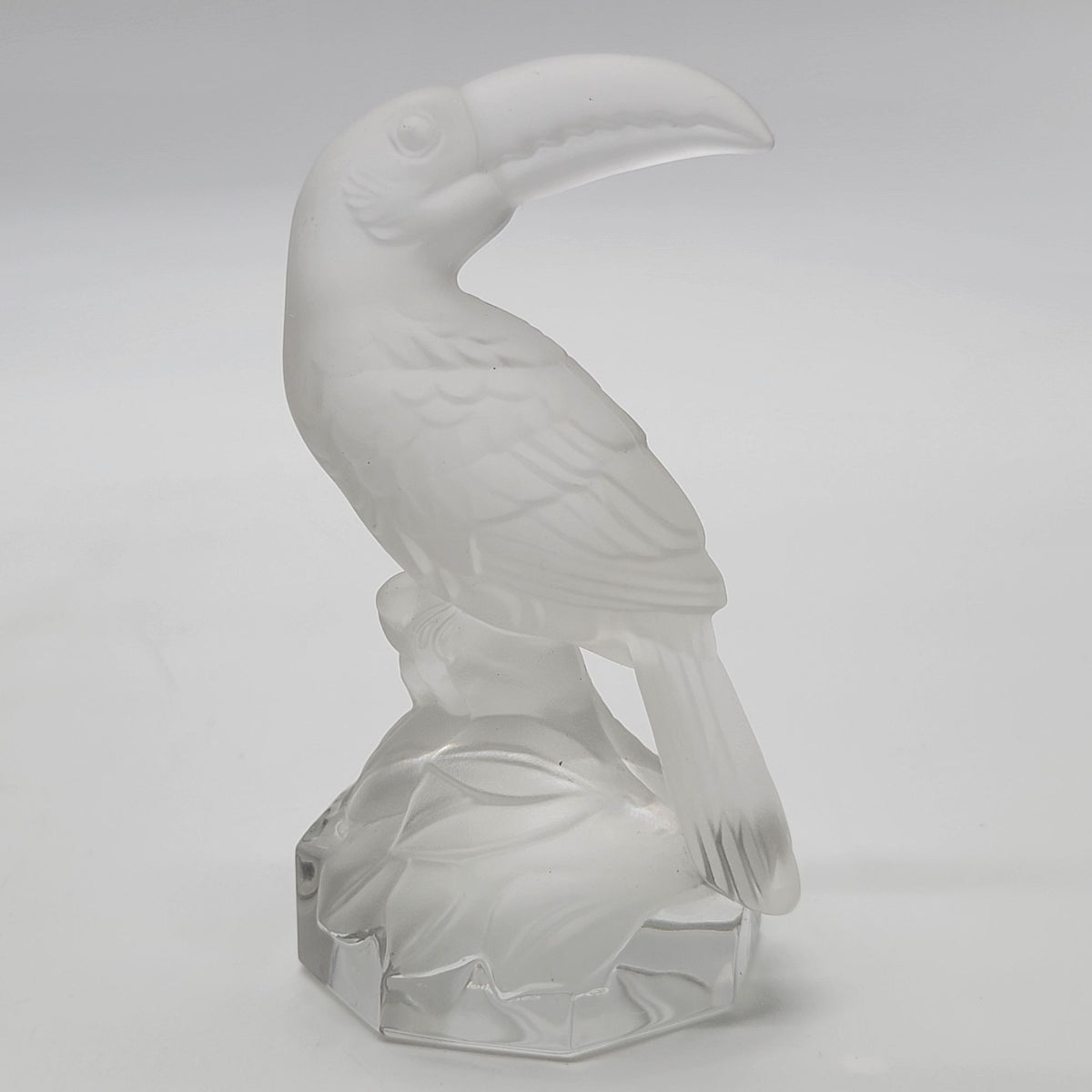 Vintage Goebel Frosted Lead Crystal Toucan Bird Glass Figurine