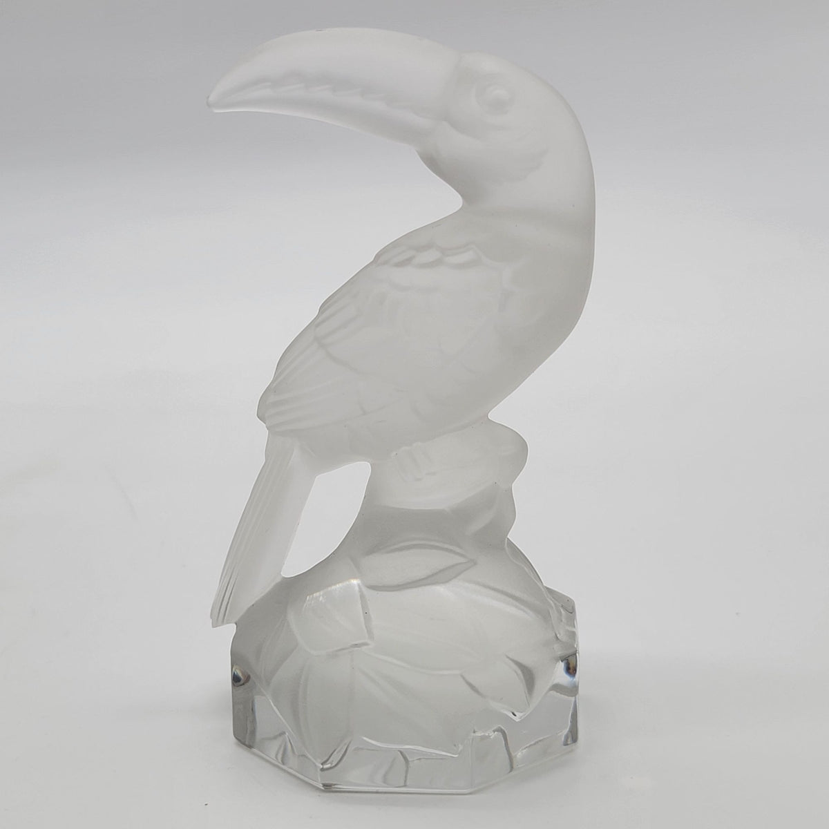 Vintage Goebel Frosted Lead Crystal Toucan Bird Glass Figurine