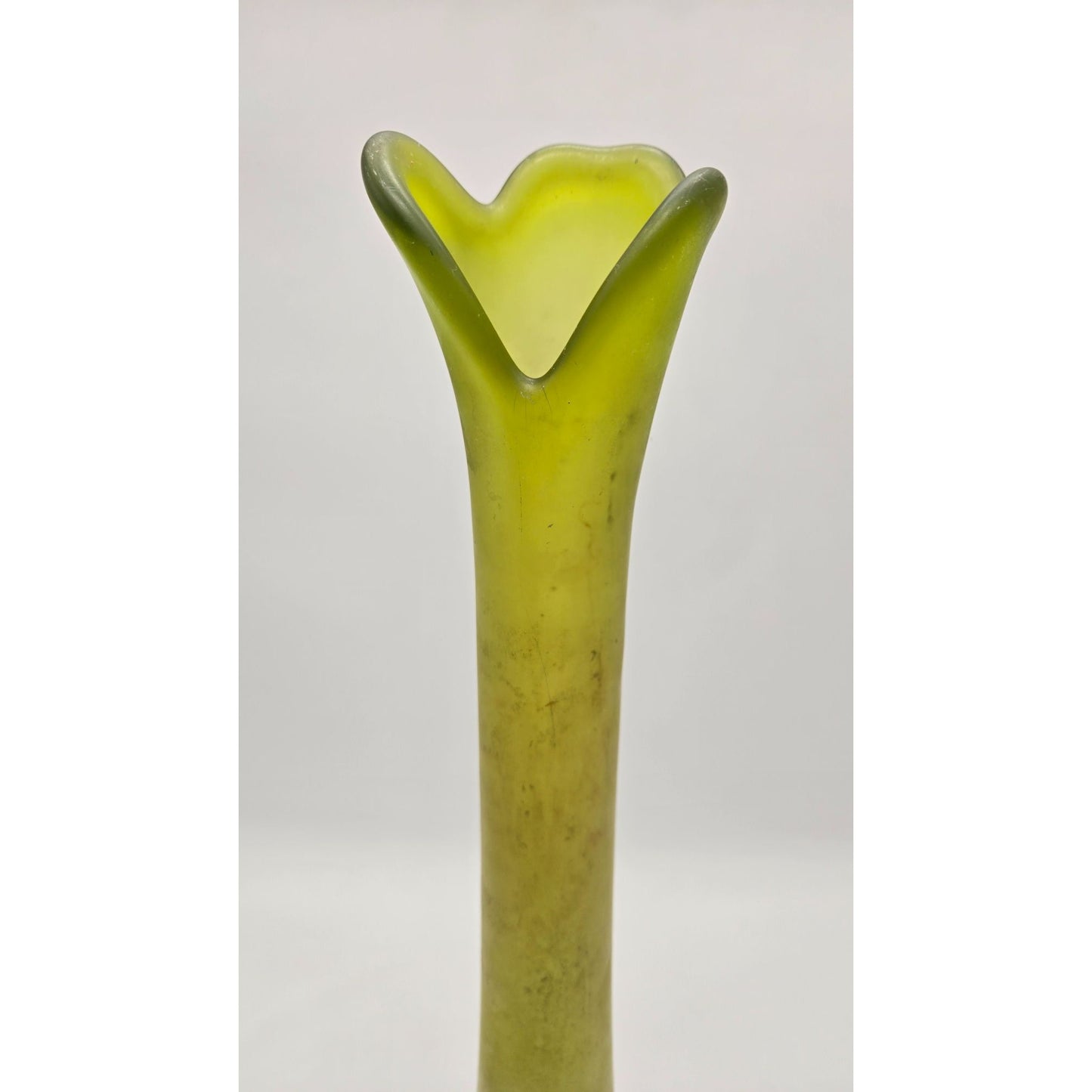 Vintage Viking Glass Green Swung Vase