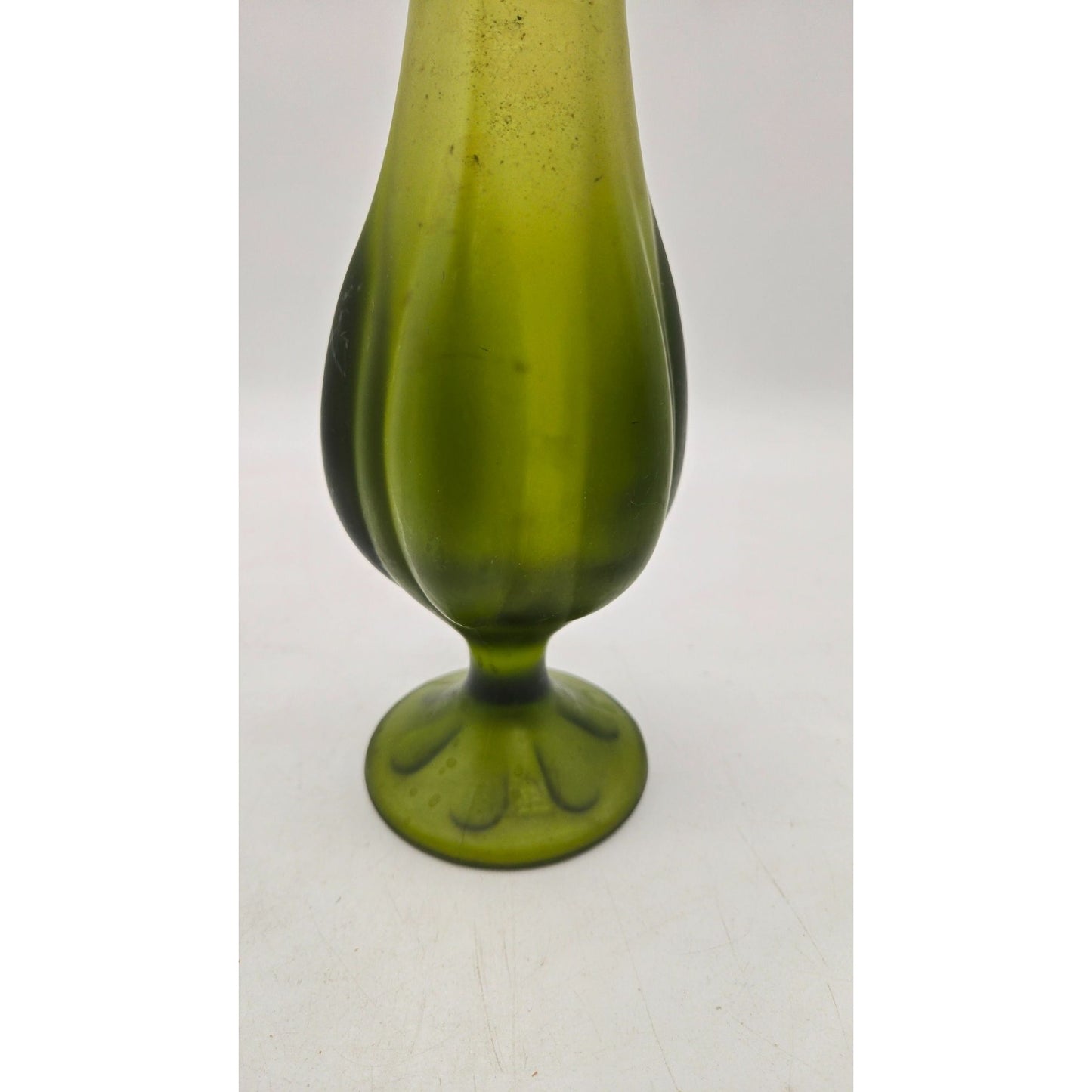 Vintage Viking Glass Green Swung Vase