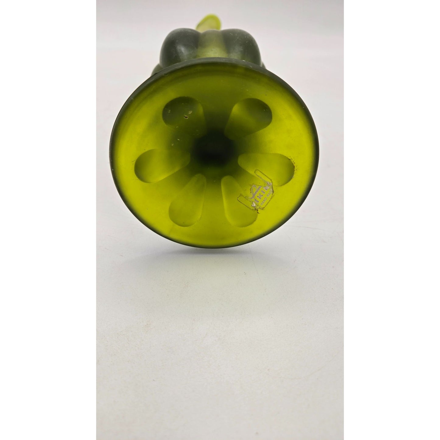 Vintage Viking Glass Green Swung Vase