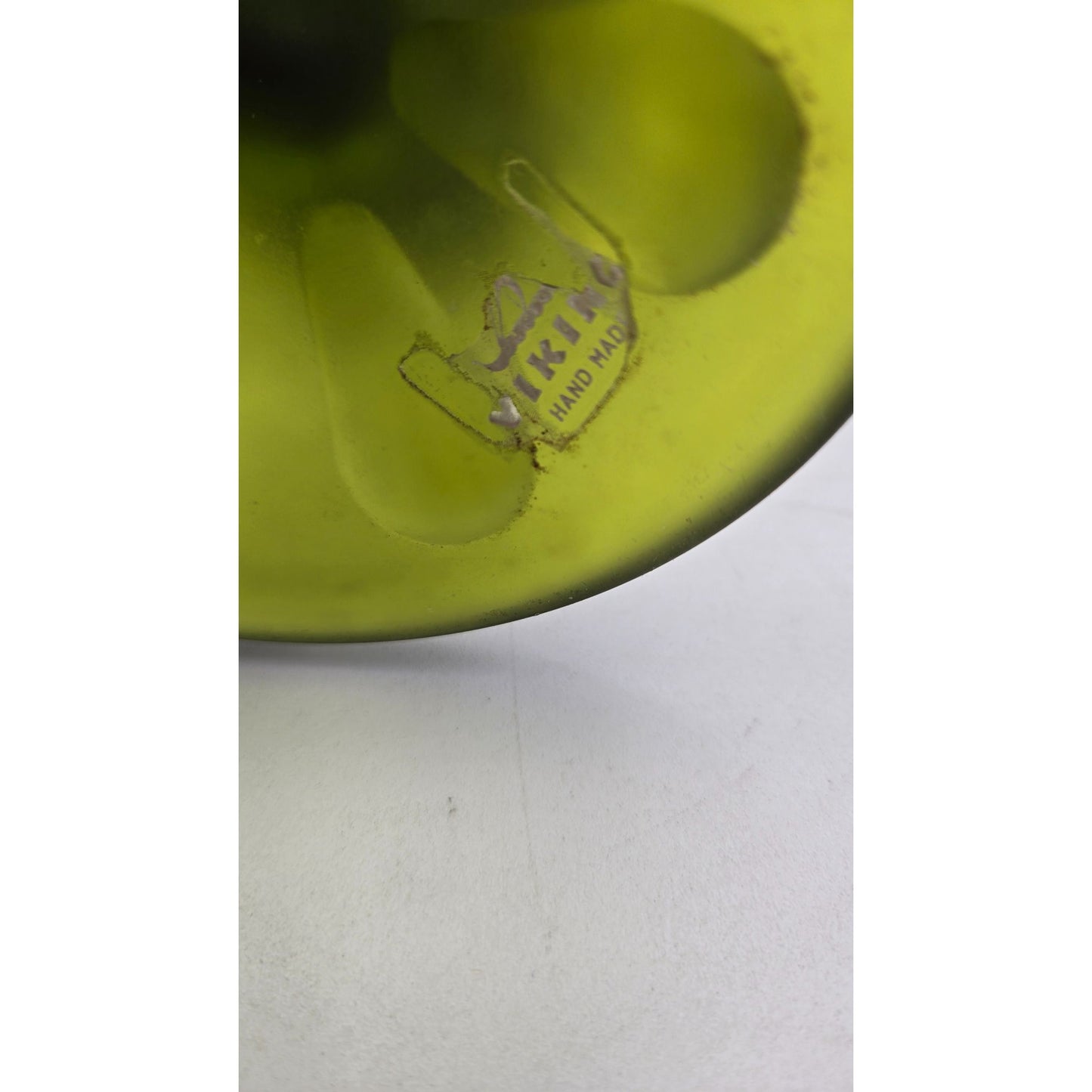 Vintage Viking Glass Green Swung Vase