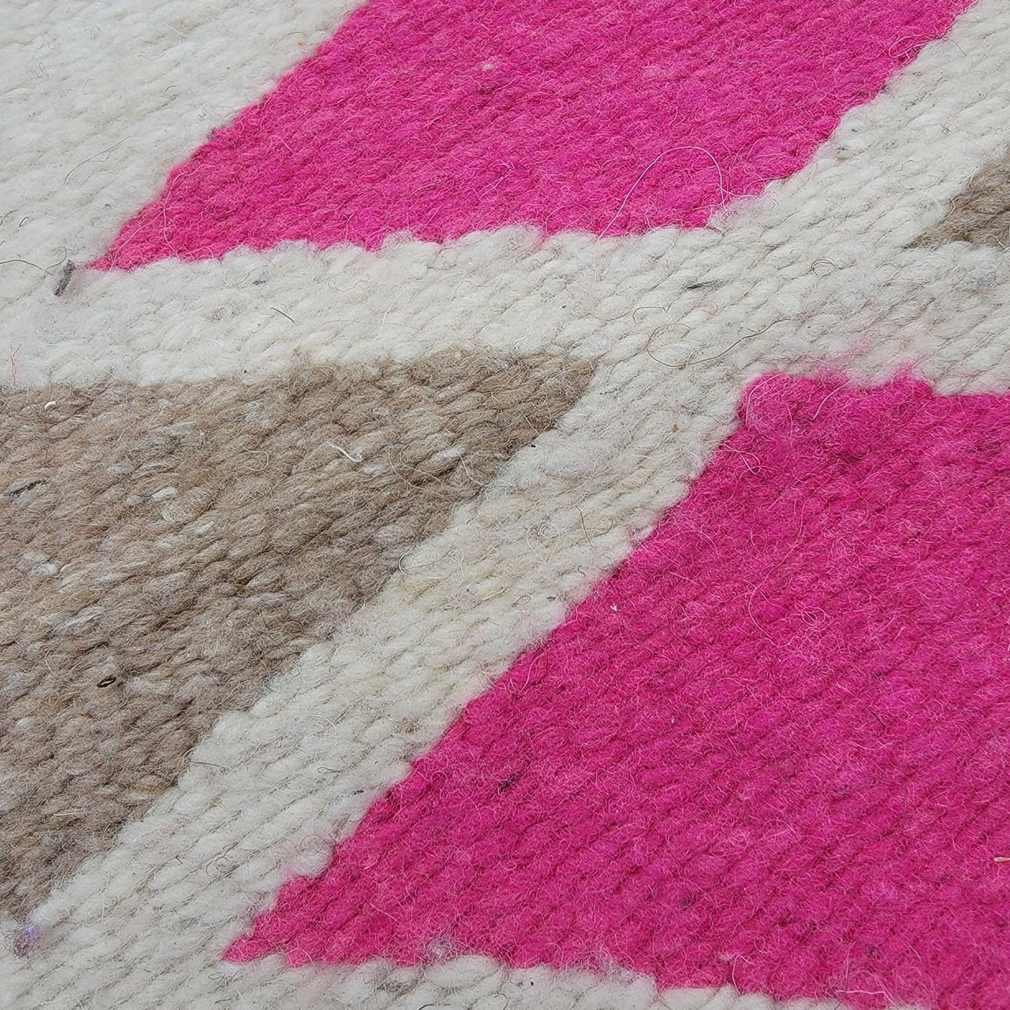 Zapotec Wool Woven Fringed Rug Geometric 21" X 16.5"