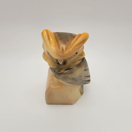 Vintage Ducceschi Italian Alabaster Owl Sculpture