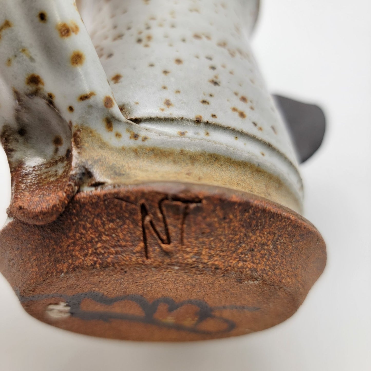 Vintage Signed Mahon Pottery Elephant Ugly Face Stoneware Mug