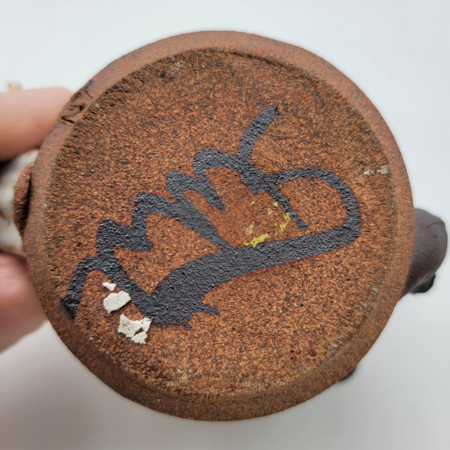 Vintage Signed Mahon Pottery Elephant Ugly Face Stoneware Mug