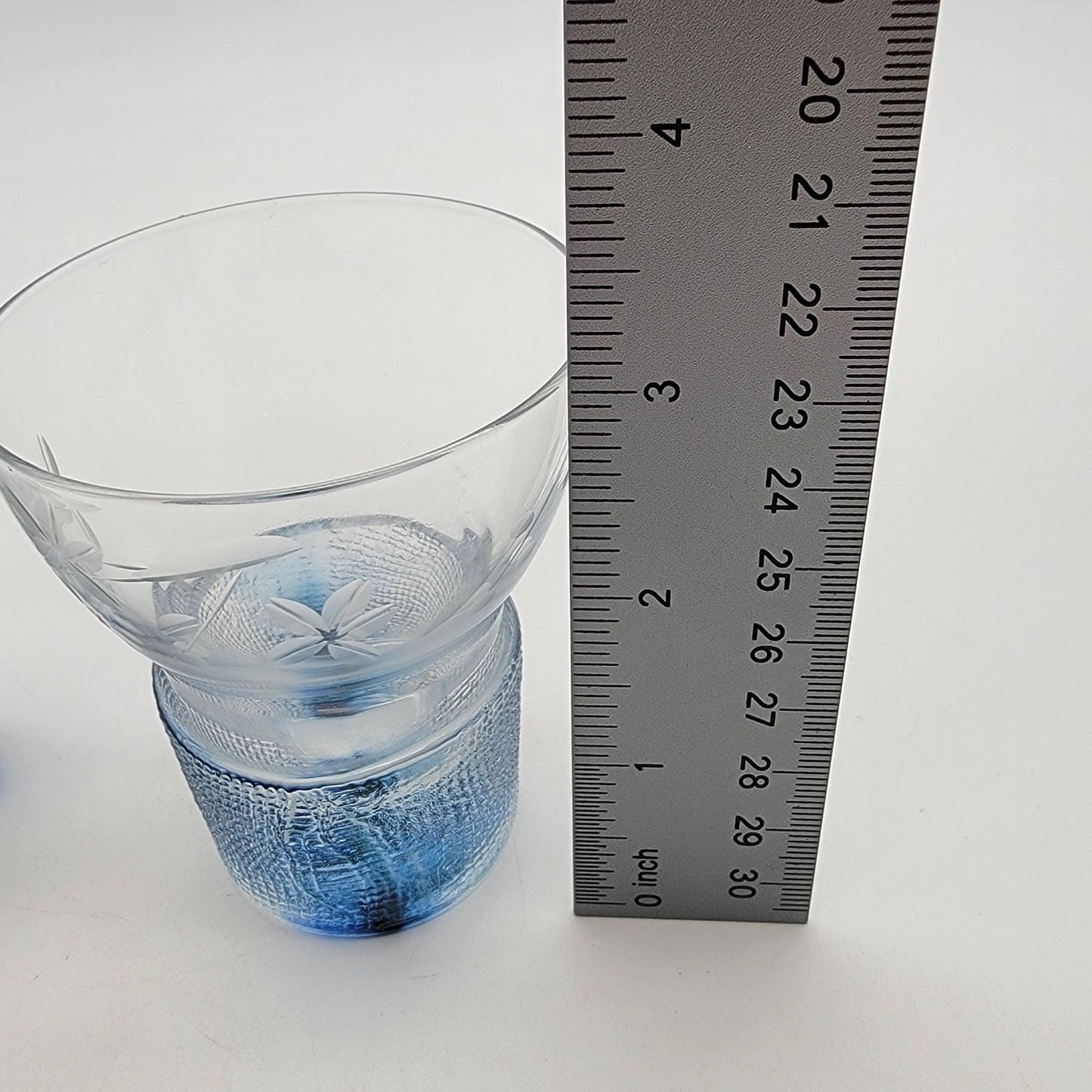 Pair Of Ishizuka Glass Asagi Double Shot or Saki Glasses