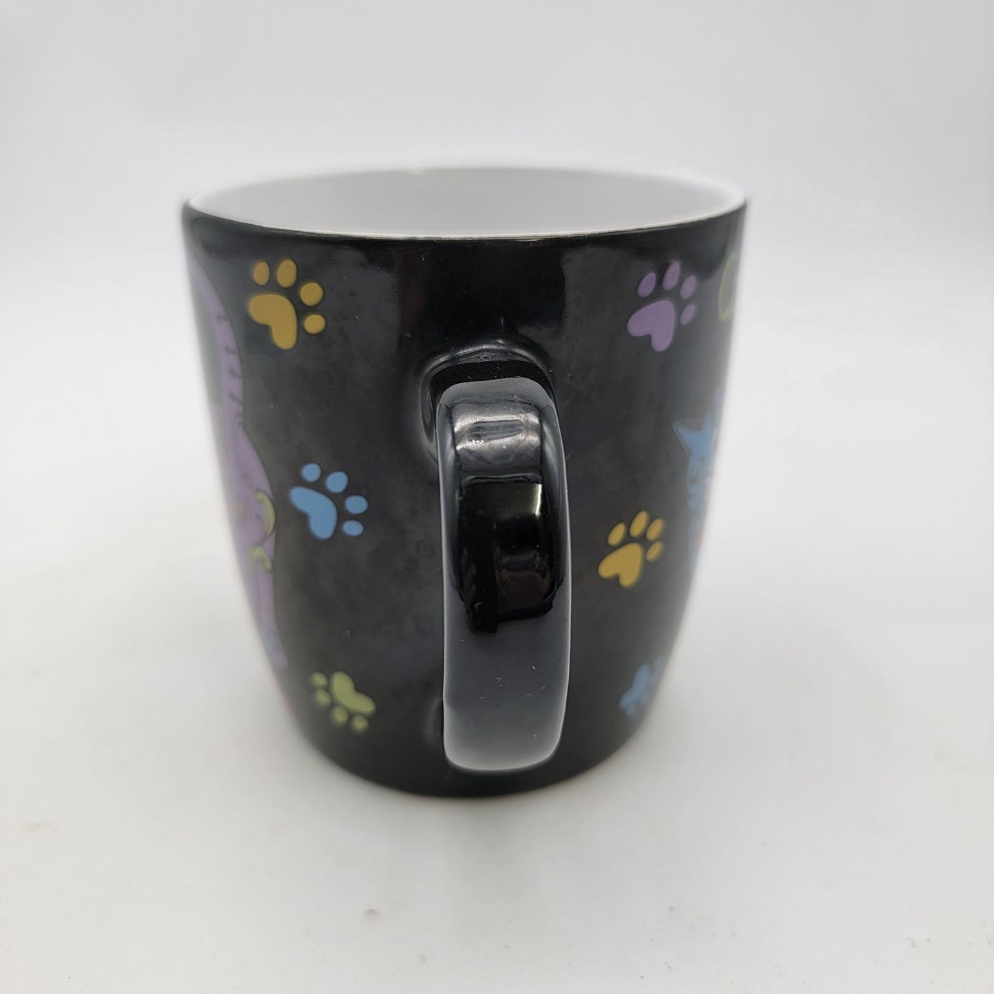 "Catffeinated/Decatf" Cat Paw Prints Ceramic Mug