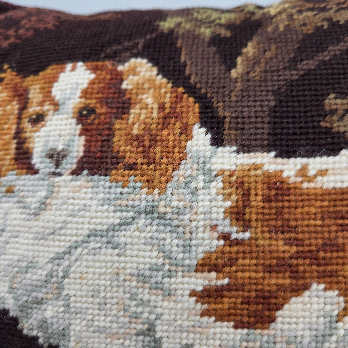 Katha Diddel King Charles Spaniel Dog Petit Point Tapestry Pillow Limited Edition 74/120