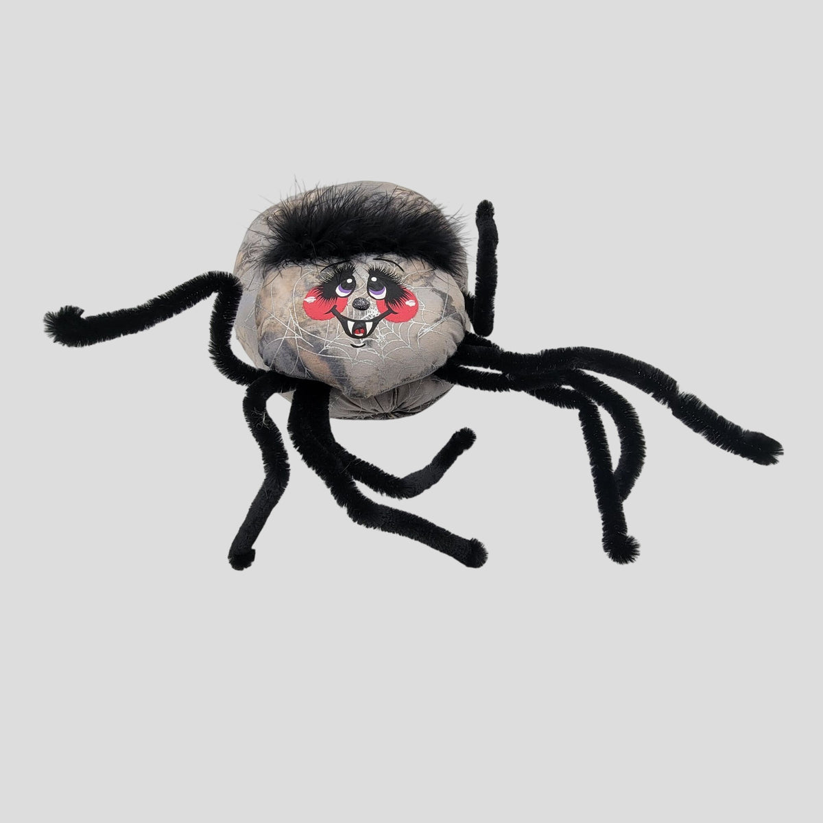 Vintage Whimsical Halloween Spider Plush Hanging