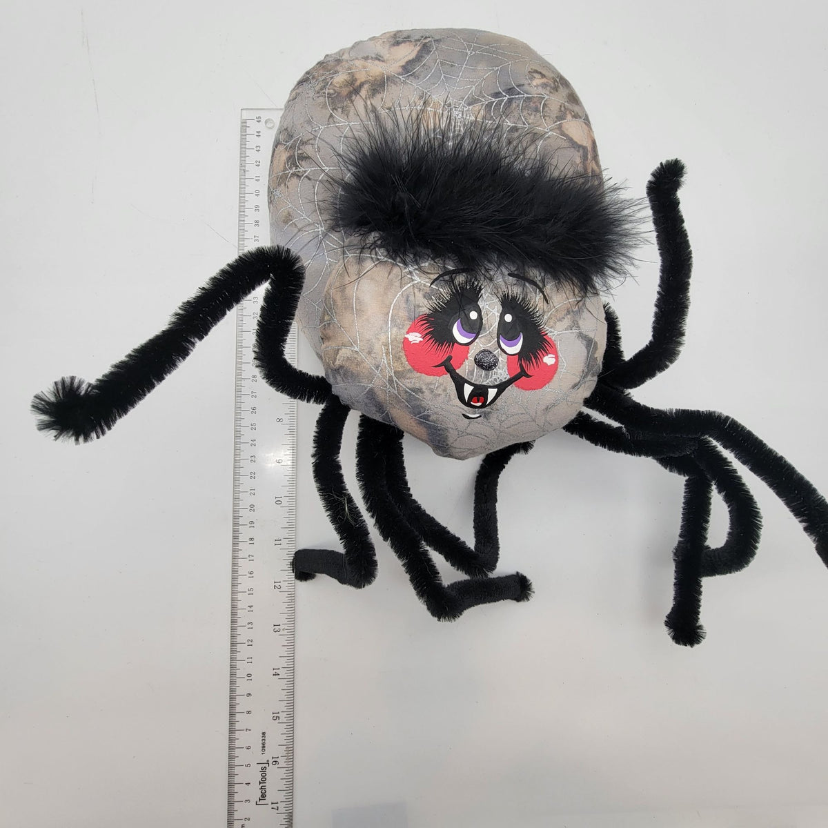 Vintage Whimsical Halloween Spider Plush Hanging