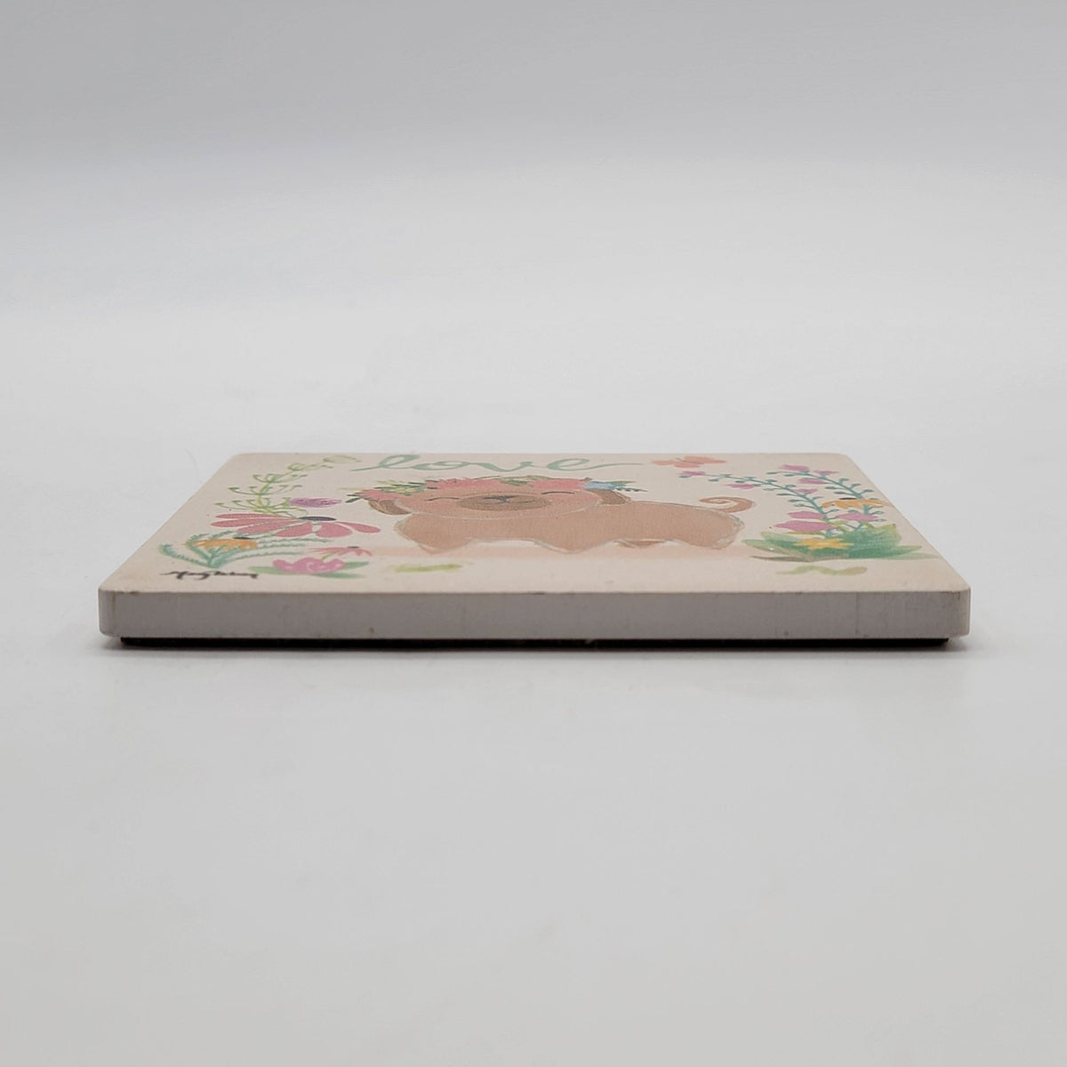 Mary Urban Pug Garden Friend Love Tile Trivet Coaster