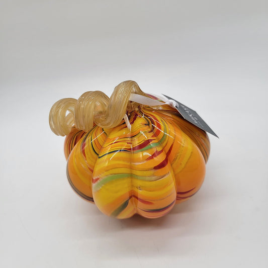 Mikasa Art Glass Pumpkin Multicolor Stripes