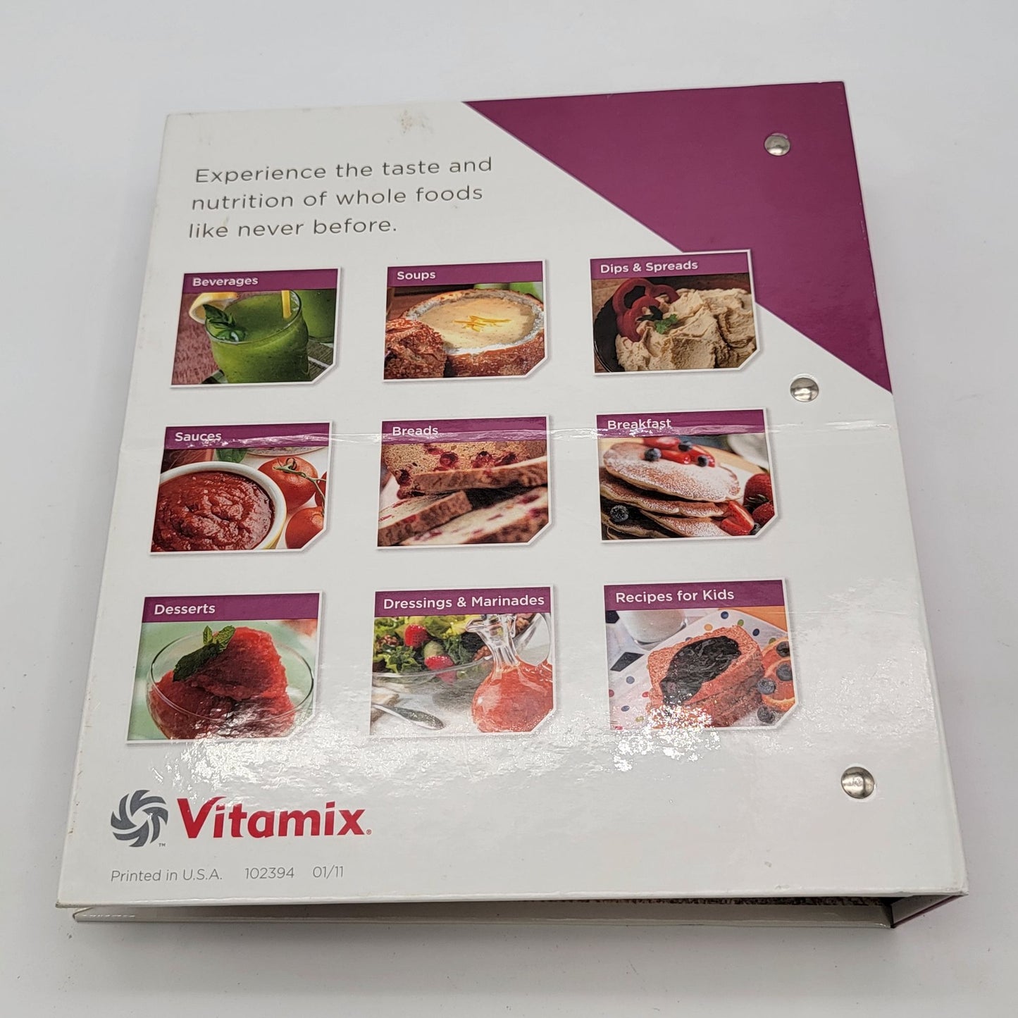 2010 Vitamix Whole Food Recipes Binder With CD & Manual
