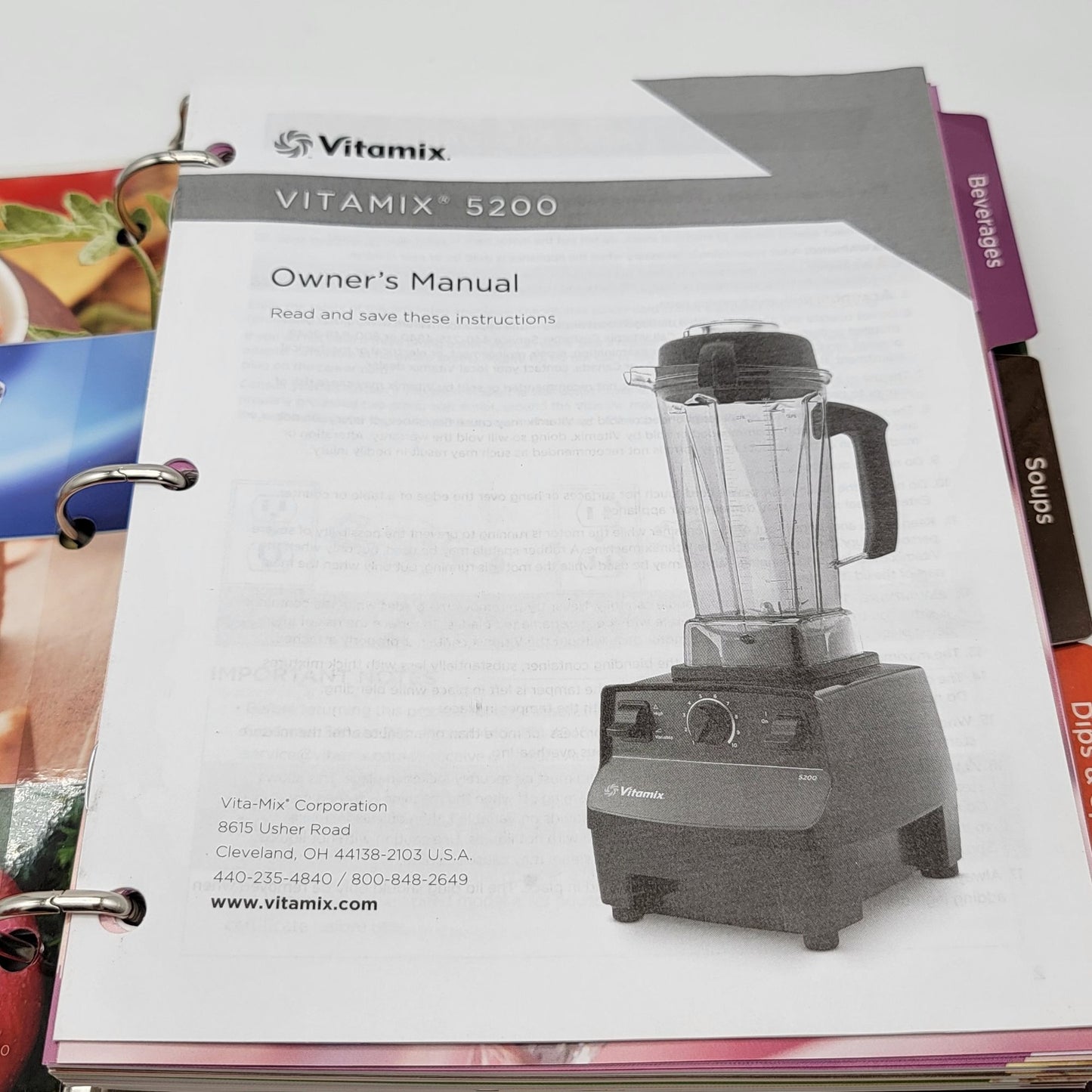 2010 Vitamix Whole Food Recipes Binder With CD & Manual