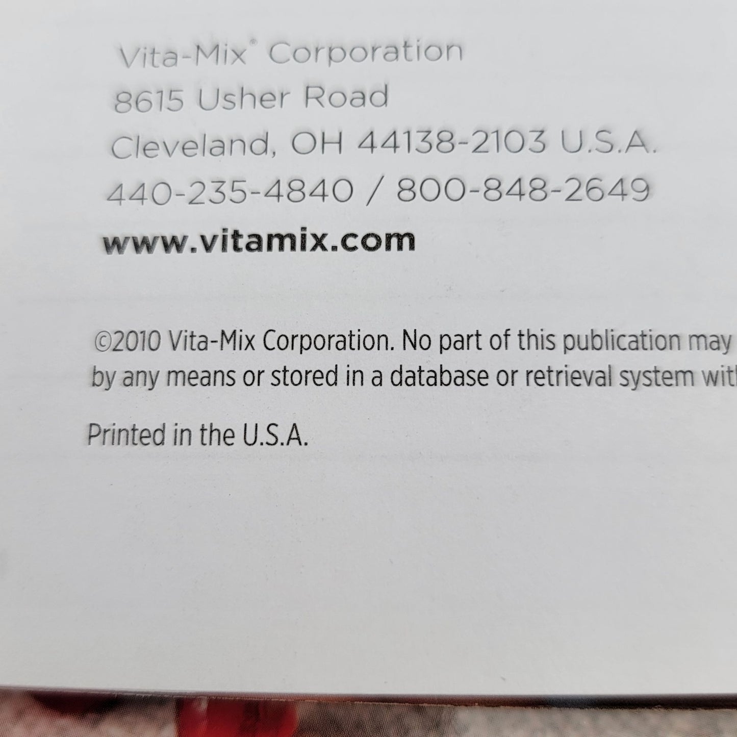 2010 Vitamix Whole Food Recipes Binder With CD & Manual