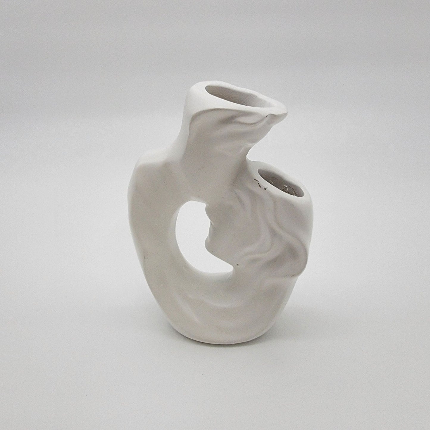 Modern Embrace Kissing Couple Porcelain Vase  White