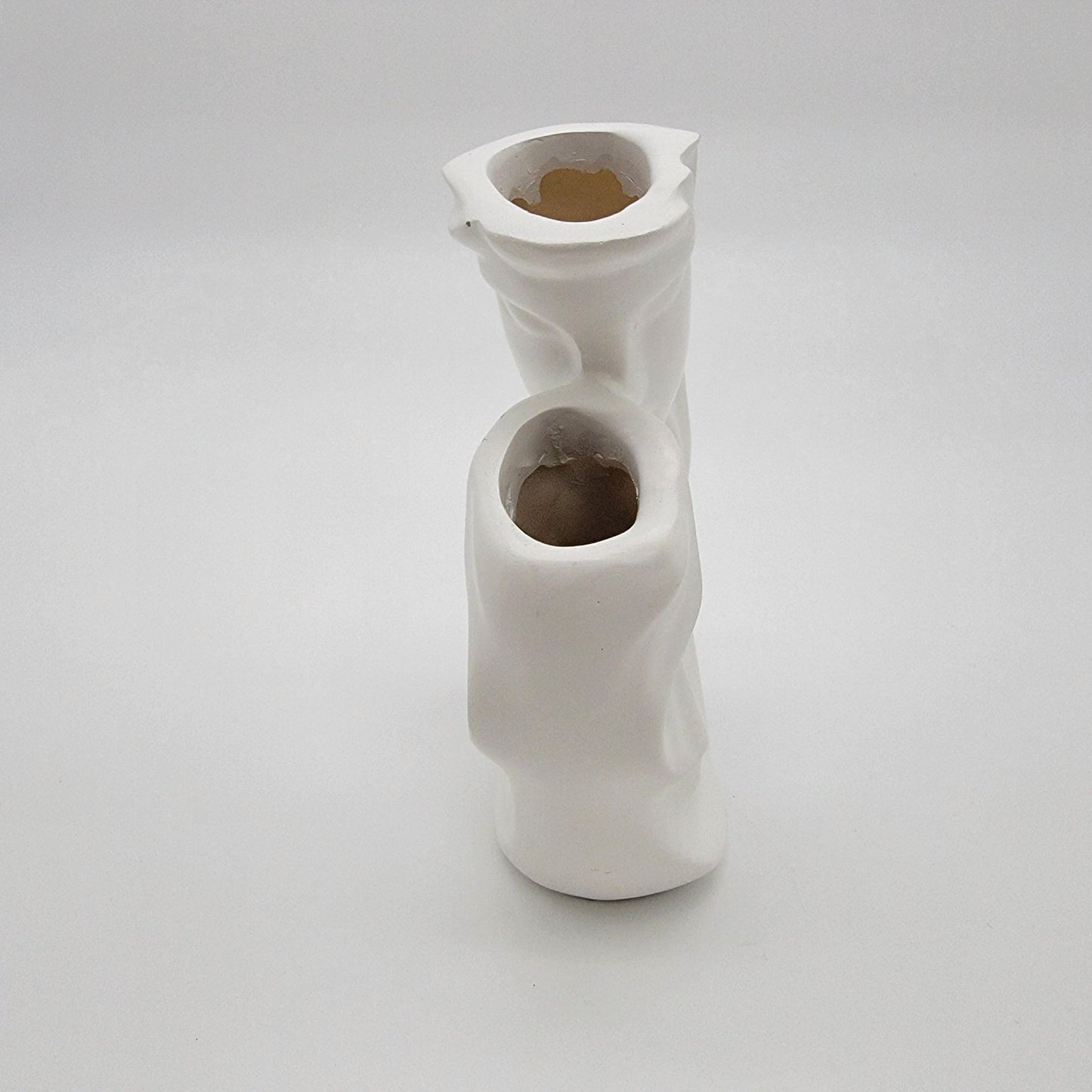 Modern Embrace Kissing Couple Porcelain Vase  White