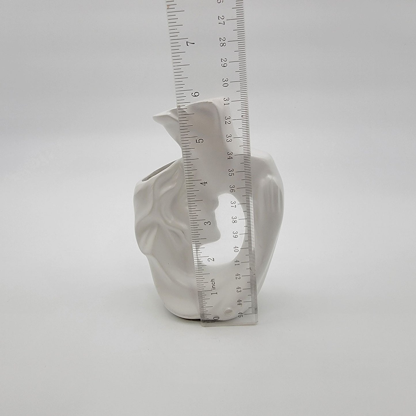 Modern Embrace Kissing Couple Porcelain Vase  White