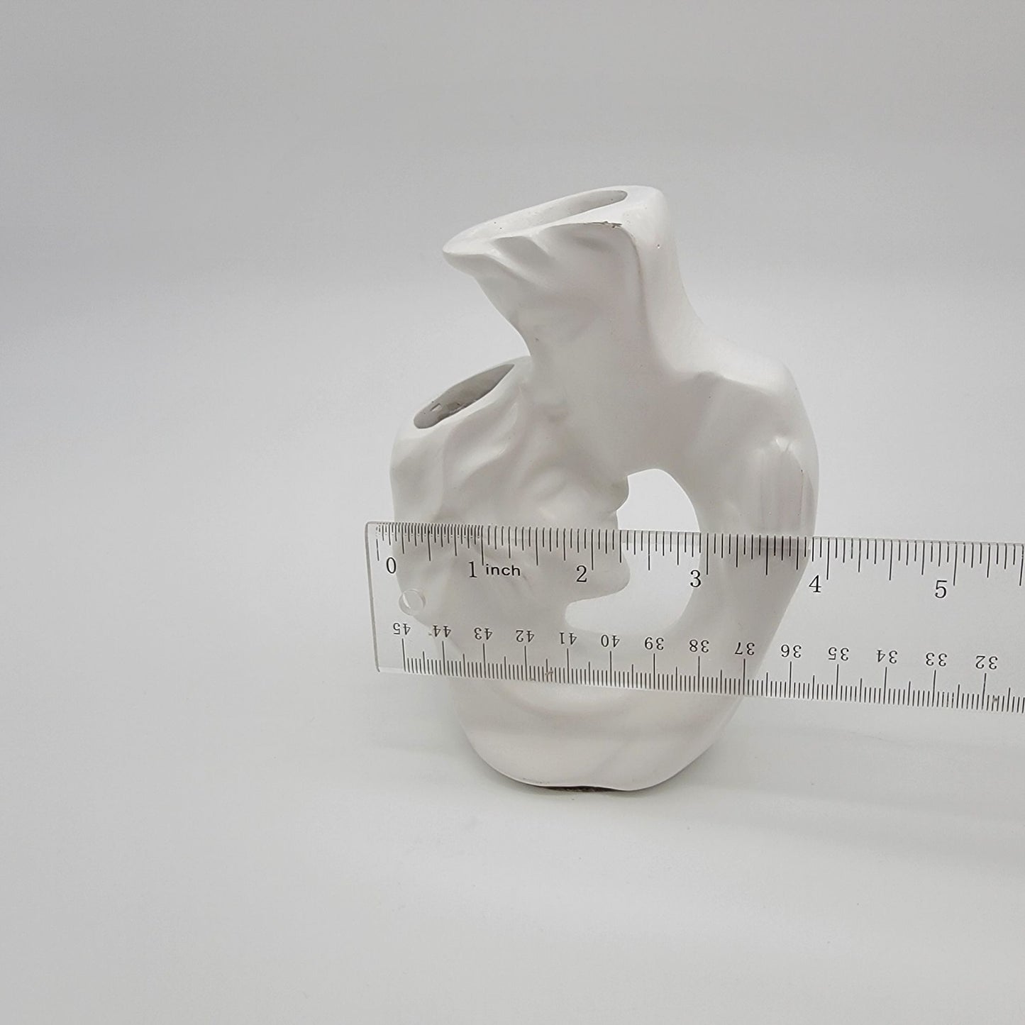 Modern Embrace Kissing Couple Porcelain Vase  White