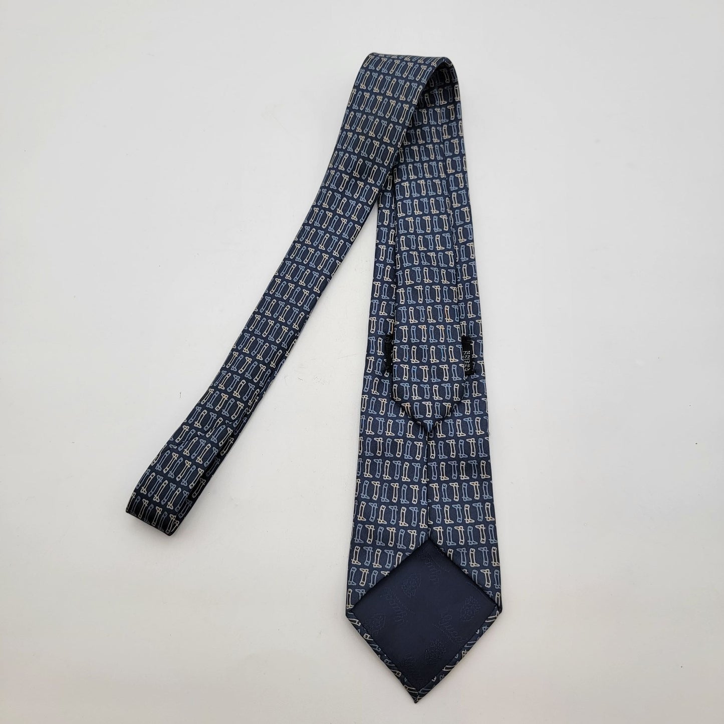 Vintage Gucci Equestrian Riding Boots Silk Tie Navy