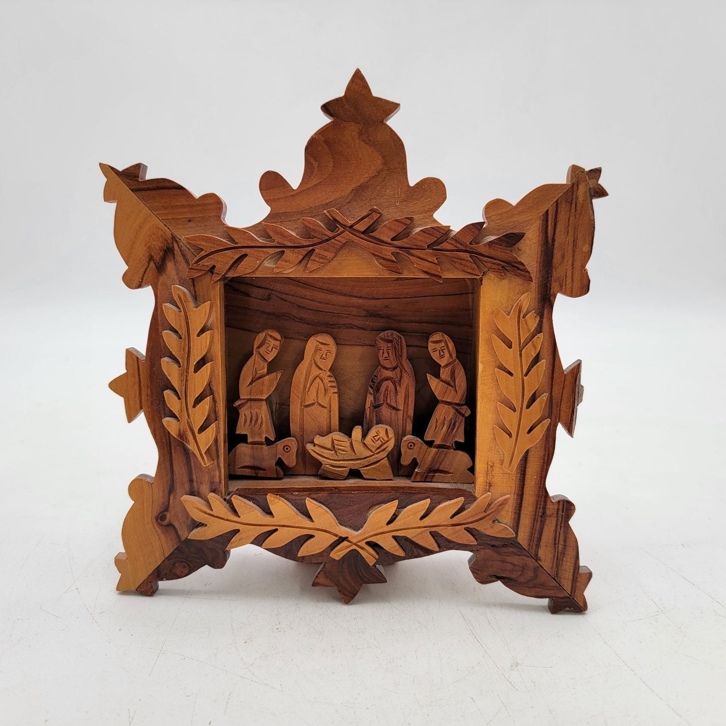 Hand-Carved Olive Wood Nativity Scene