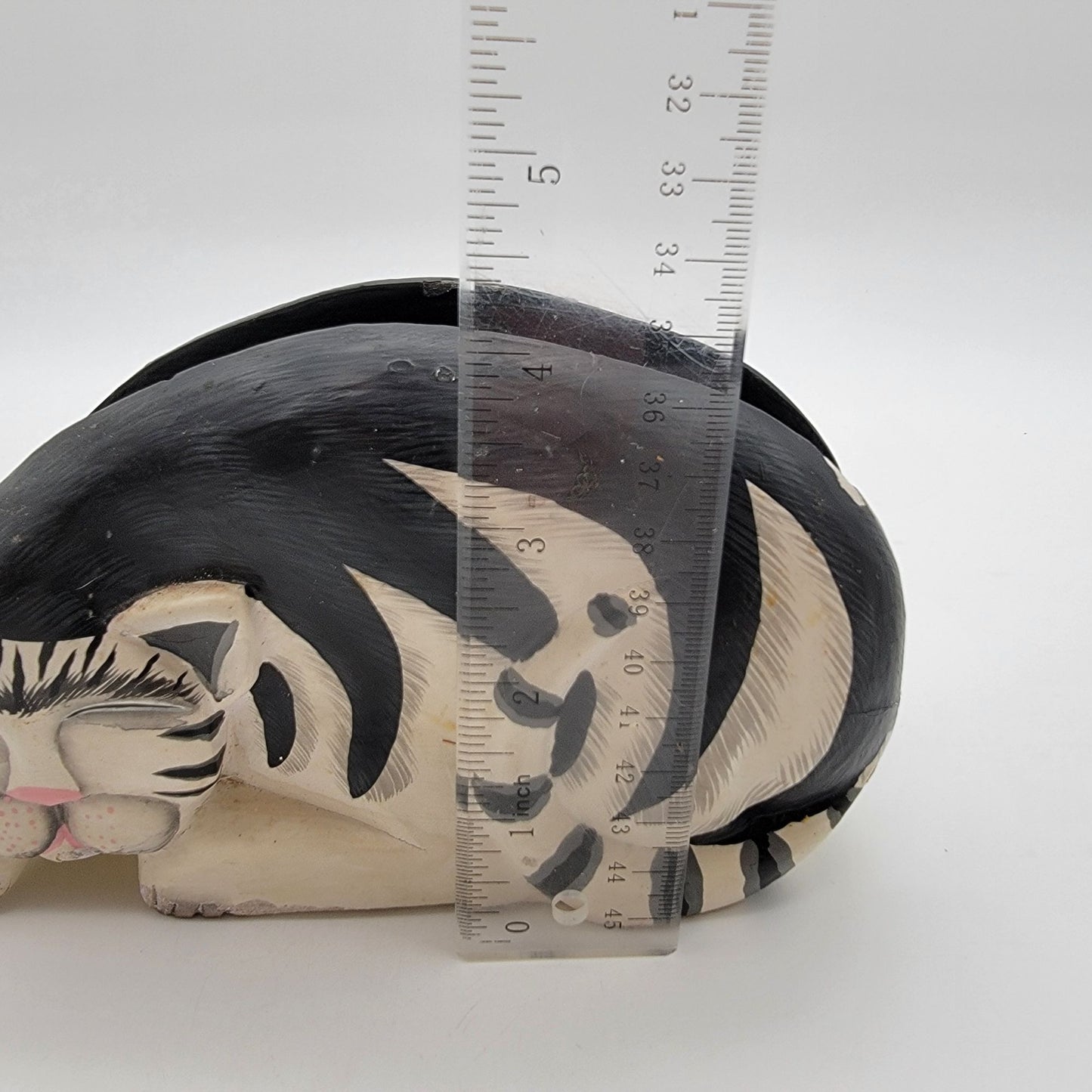 Vintage Carved Wooden Cat Napkin Holder