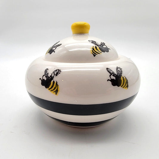 1992 Terramoto Ceramic Bumble Bee Sugar Bowl With Lid