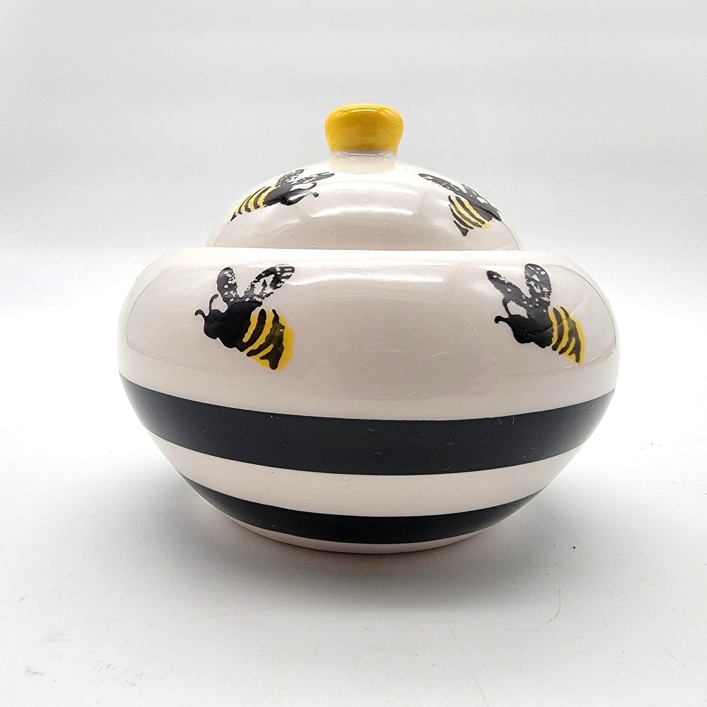 1992 Terramoto Ceramic Bumble Bee Sugar Bowl With Lid