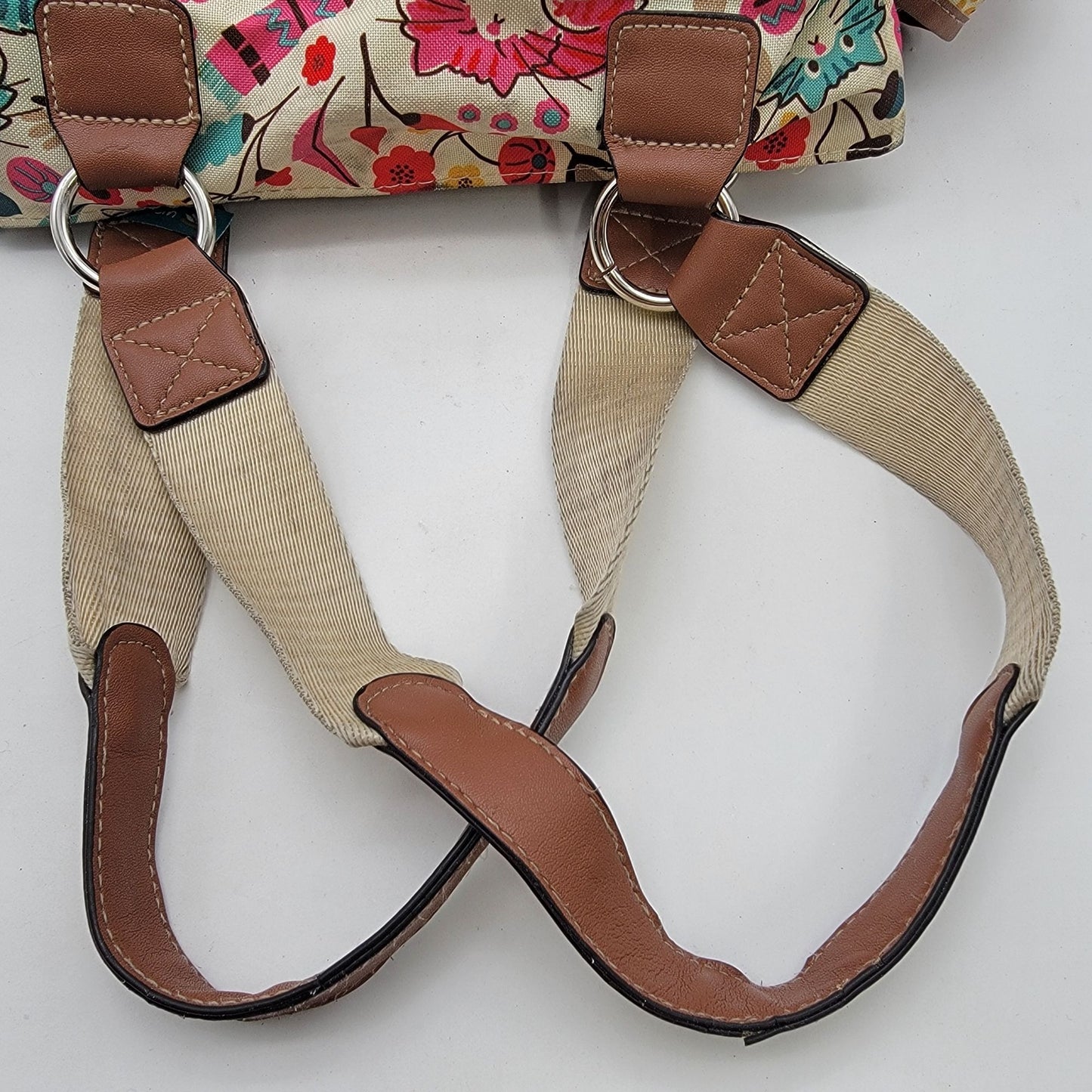 Lily Bloom Vegan Leather Crossbody Purse With Leaves & Flowers Pattern