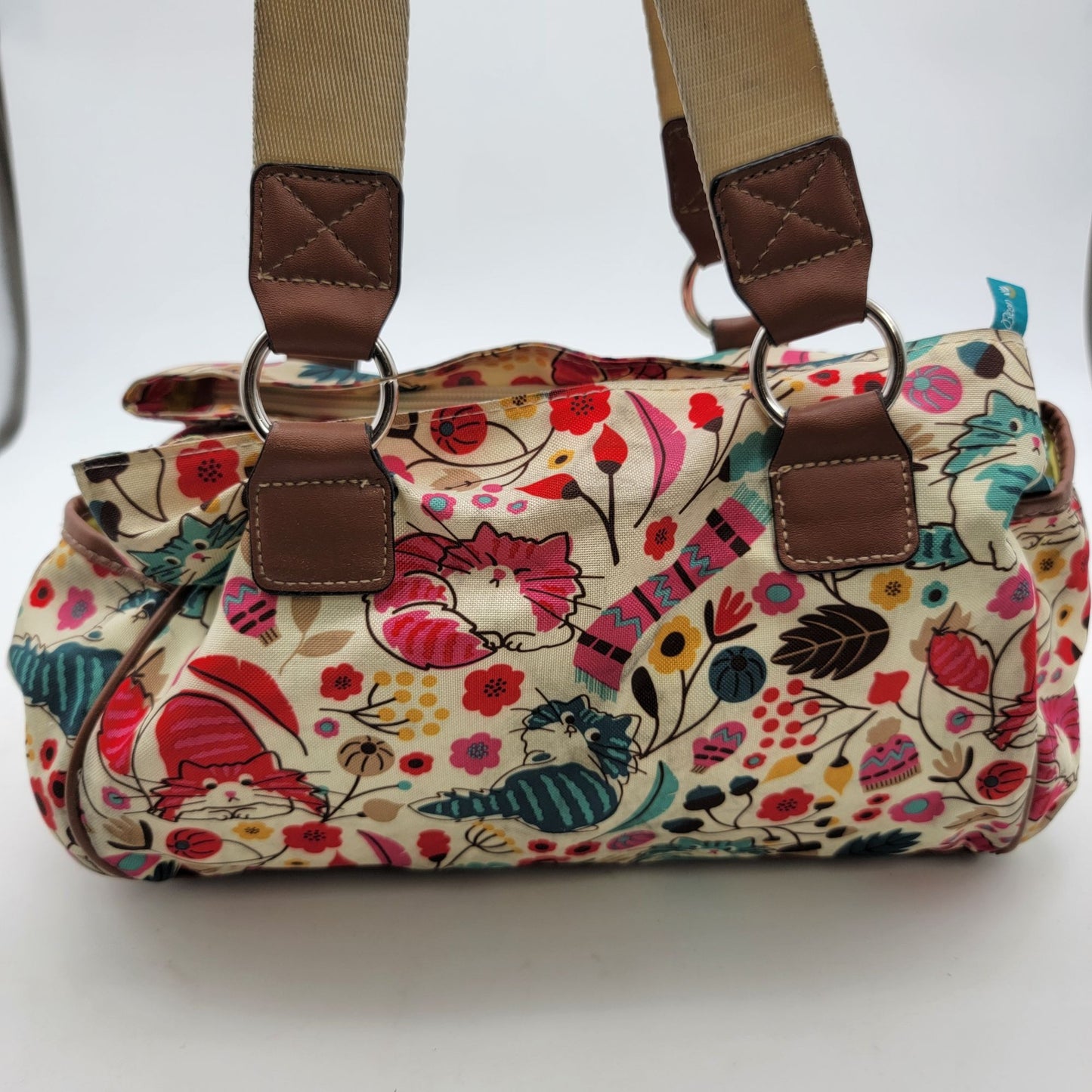 Lily Bloom Vegan Leather Crossbody Purse With Leaves & Flowers Pattern