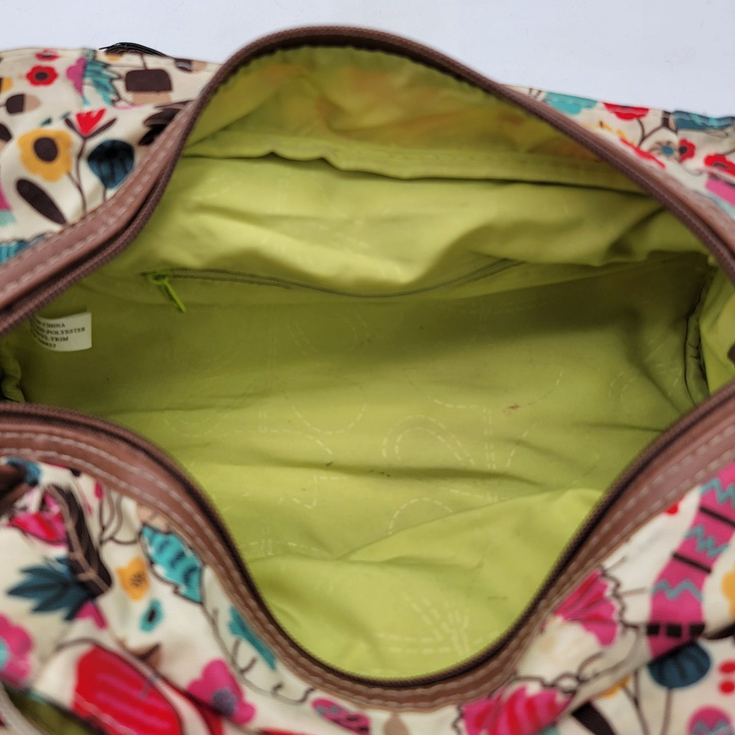 Lily Bloom Vegan Leather Crossbody Purse With Leaves & Flowers Pattern