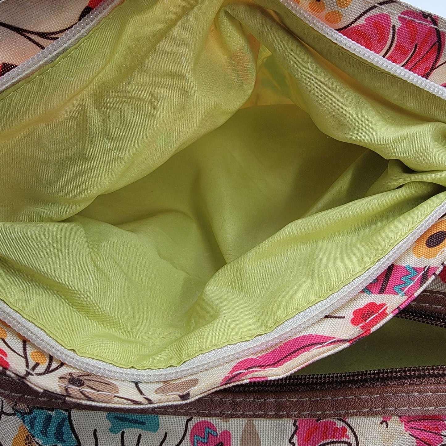 Lily Bloom Vegan Leather Crossbody Purse With Leaves & Flowers Pattern