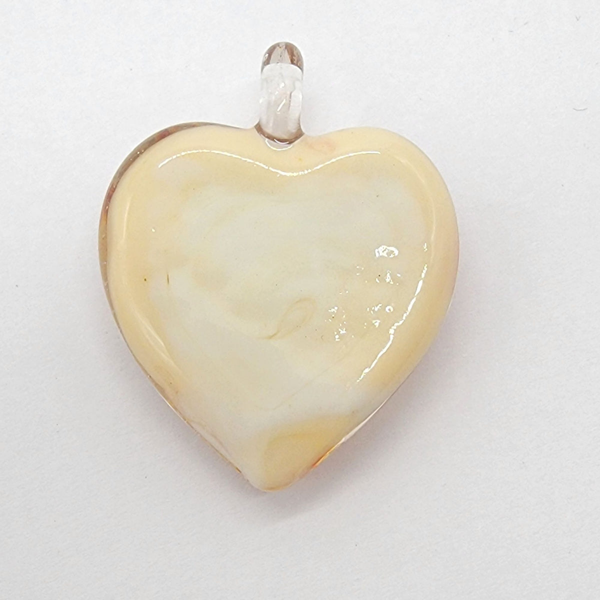 Dichroic Art Glass Heart Pendant With Aventurine Gold Foil & Swirl