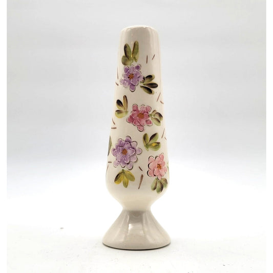Vintage Sgraffito Flowers Signed Bud Vase