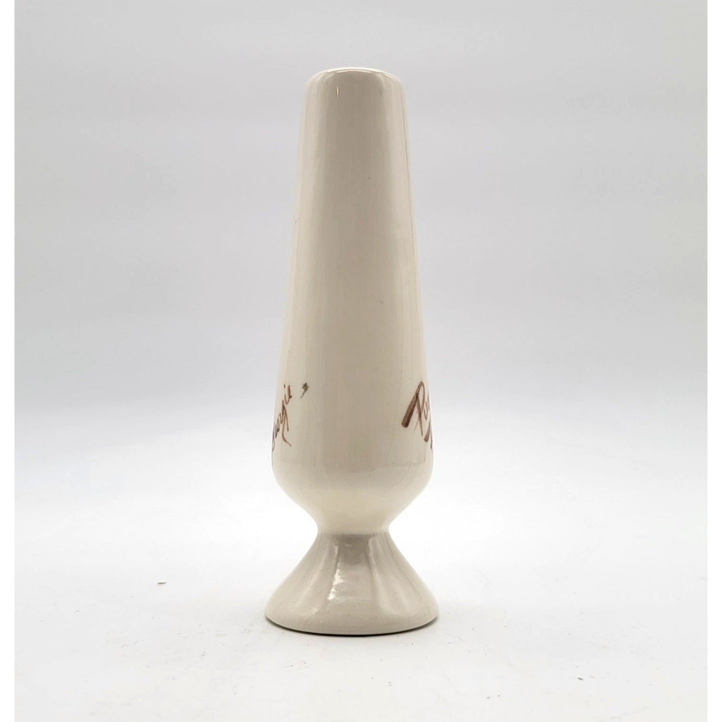 Vintage Sgraffito Flowers Signed Bud Vase