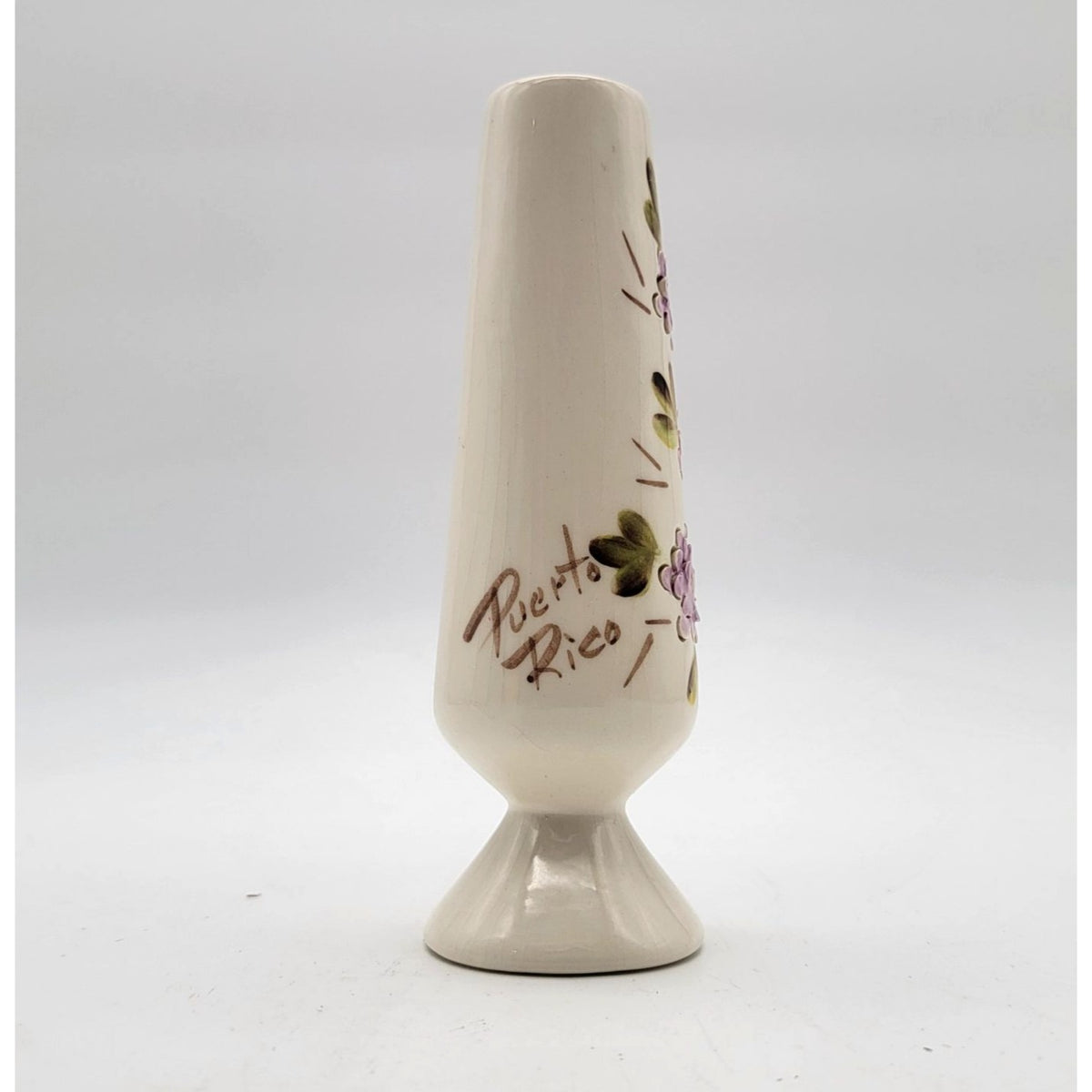 Vintage Sgraffito Flowers Signed Bud Vase