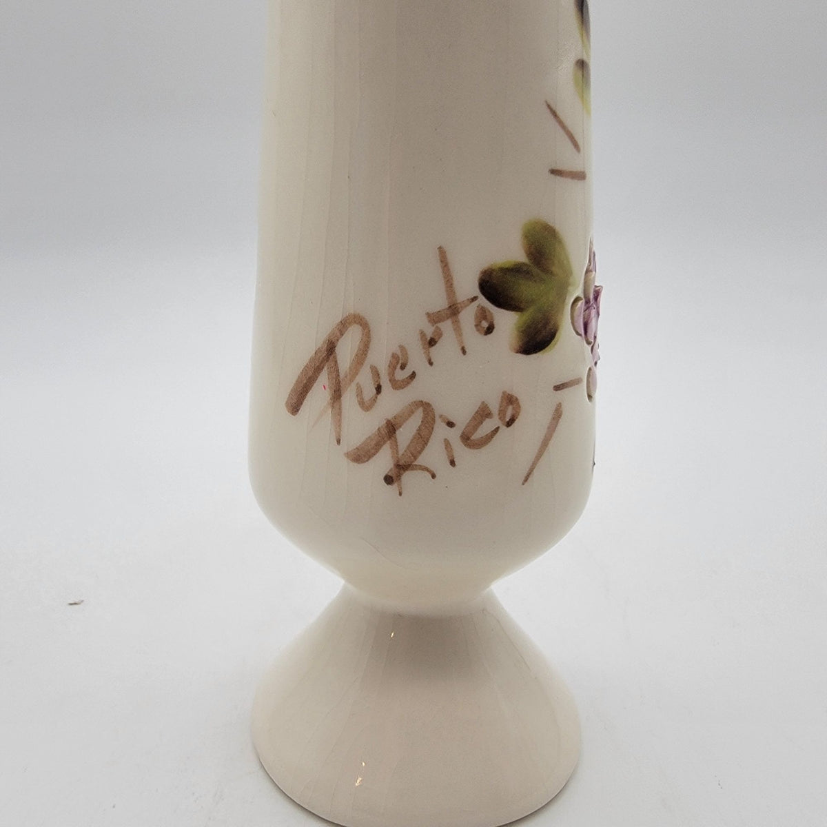 Vintage Sgraffito Flowers Signed Bud Vase