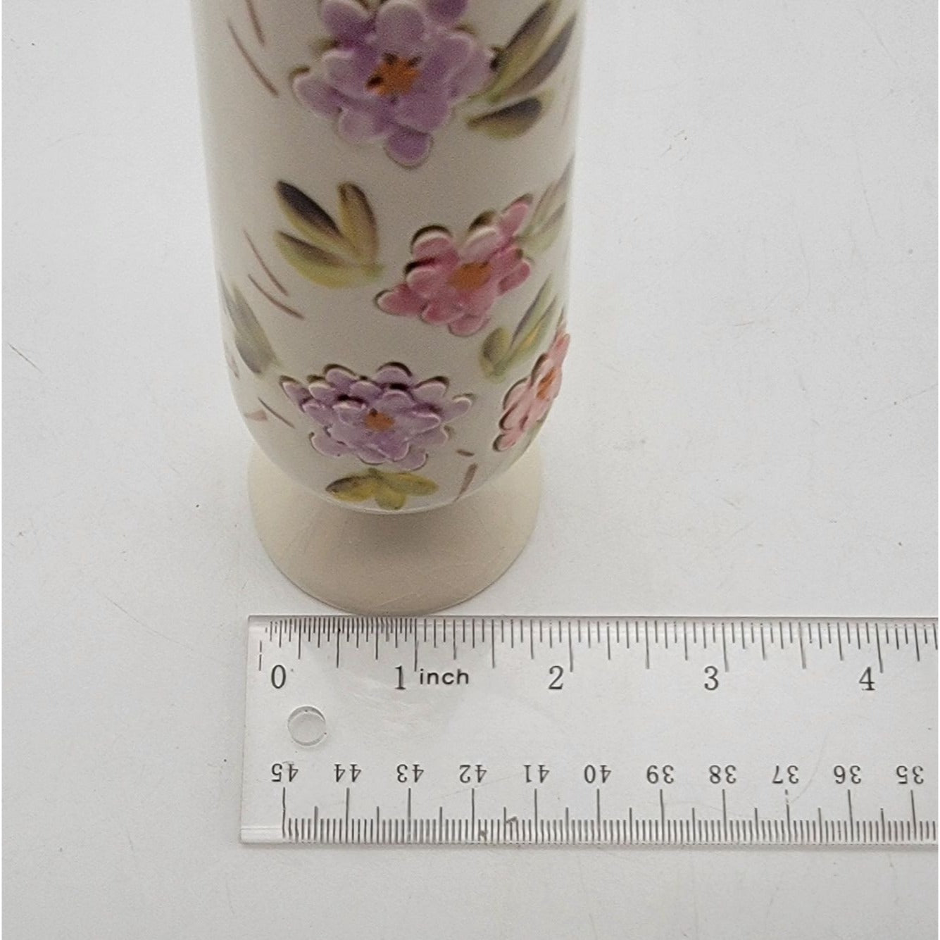 Vintage Sgraffito Flowers Signed Bud Vase