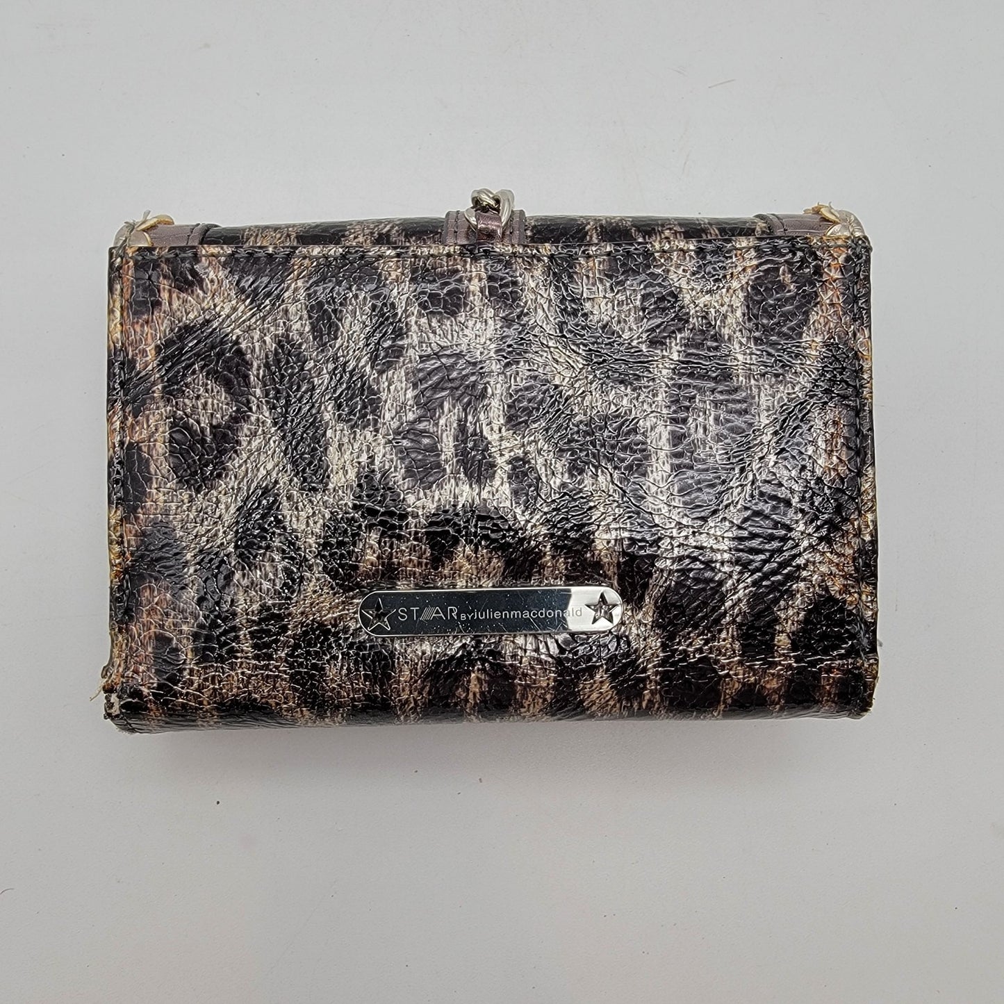Vintage Y2K STAR By Julien Macdonald Leopard Print Glam Trifold Wallet