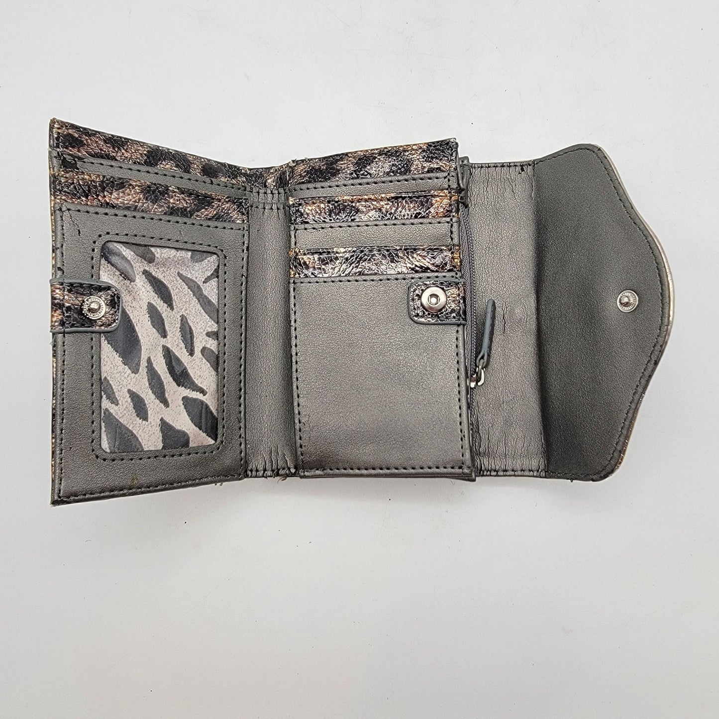 Vintage Y2K STAR By Julien Macdonald Leopard Print Glam Trifold Wallet
