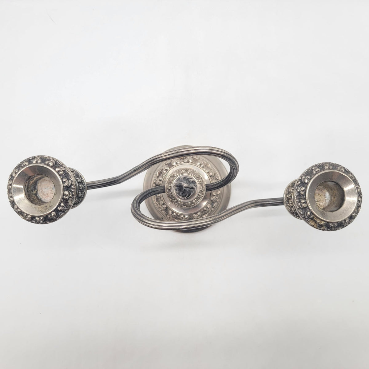 Mid Century Lanthe Of England Silverplated Two-Branch Candelabra