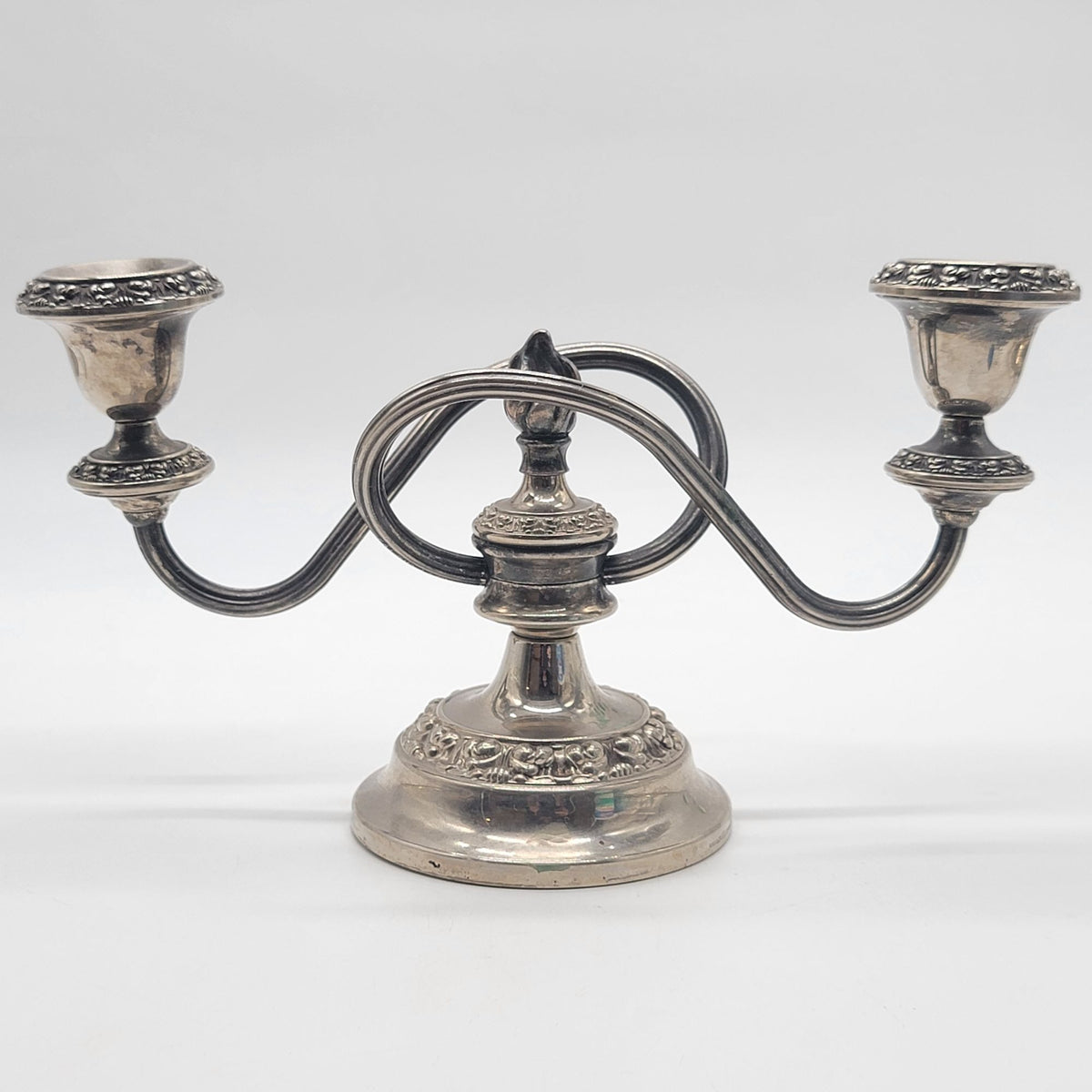 Mid Century Lanthe Of England Silverplated Two-Branch Candelabra