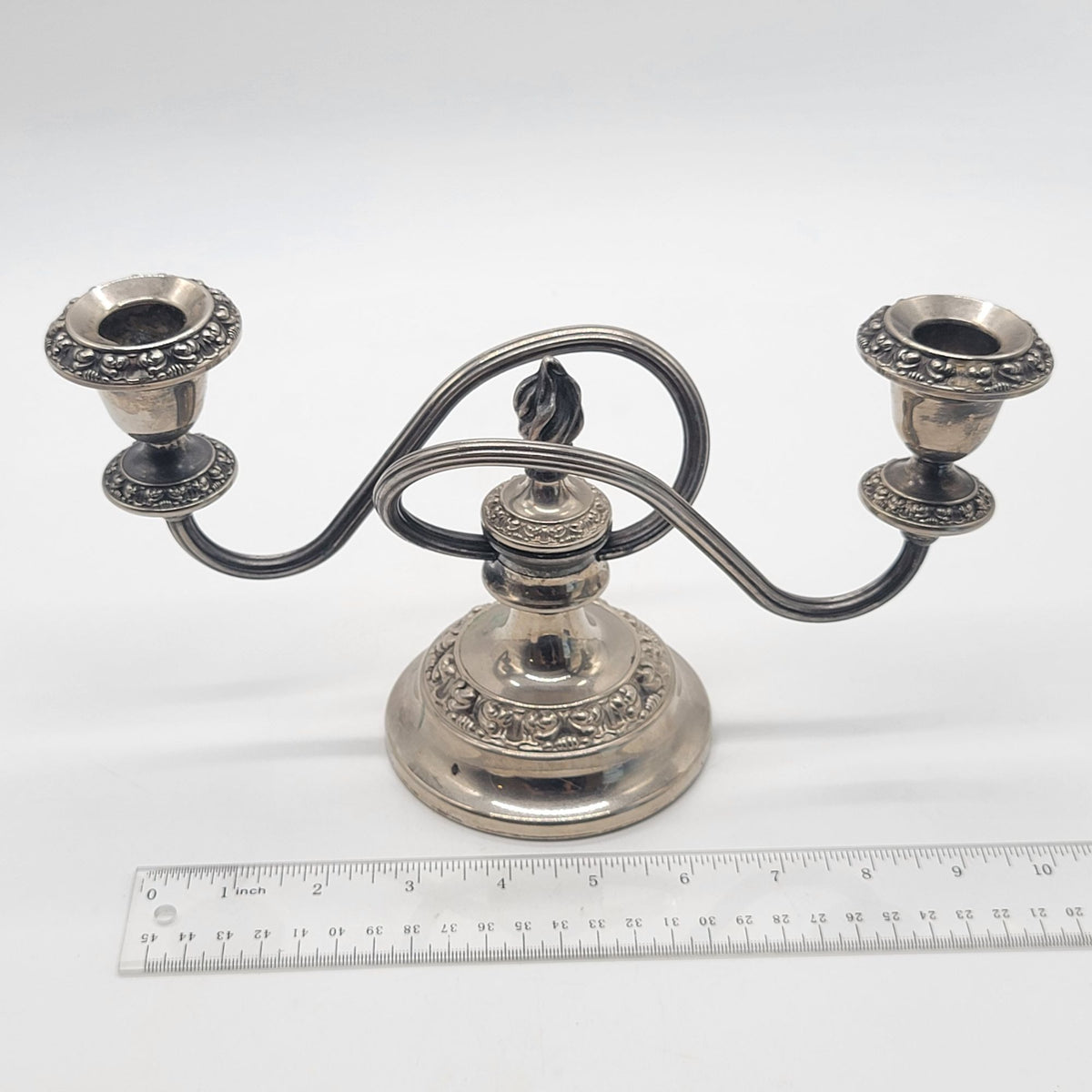 Mid Century Lanthe Of England Silverplated Two-Branch Candelabra