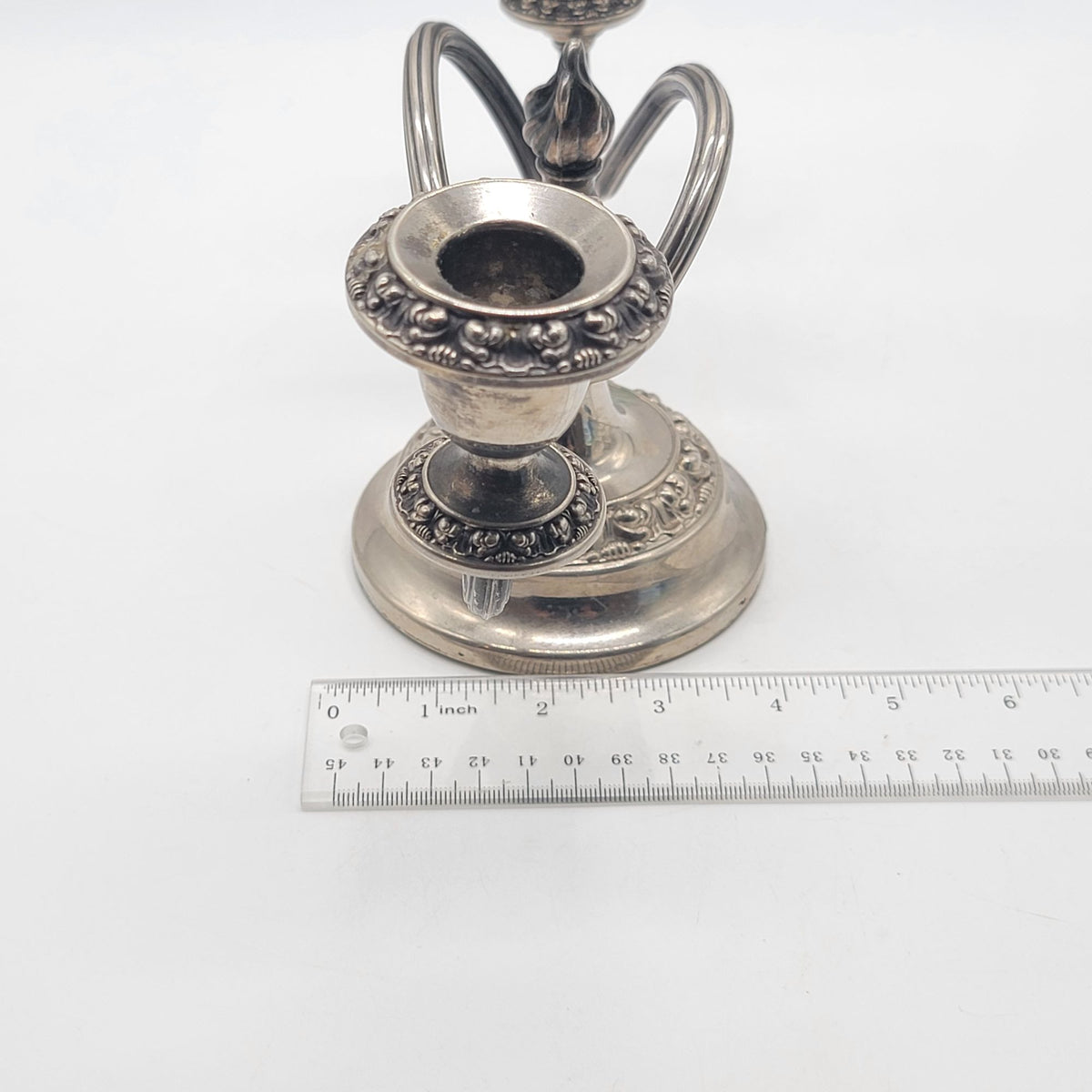 Mid Century Lanthe Of England Silverplated Two-Branch Candelabra